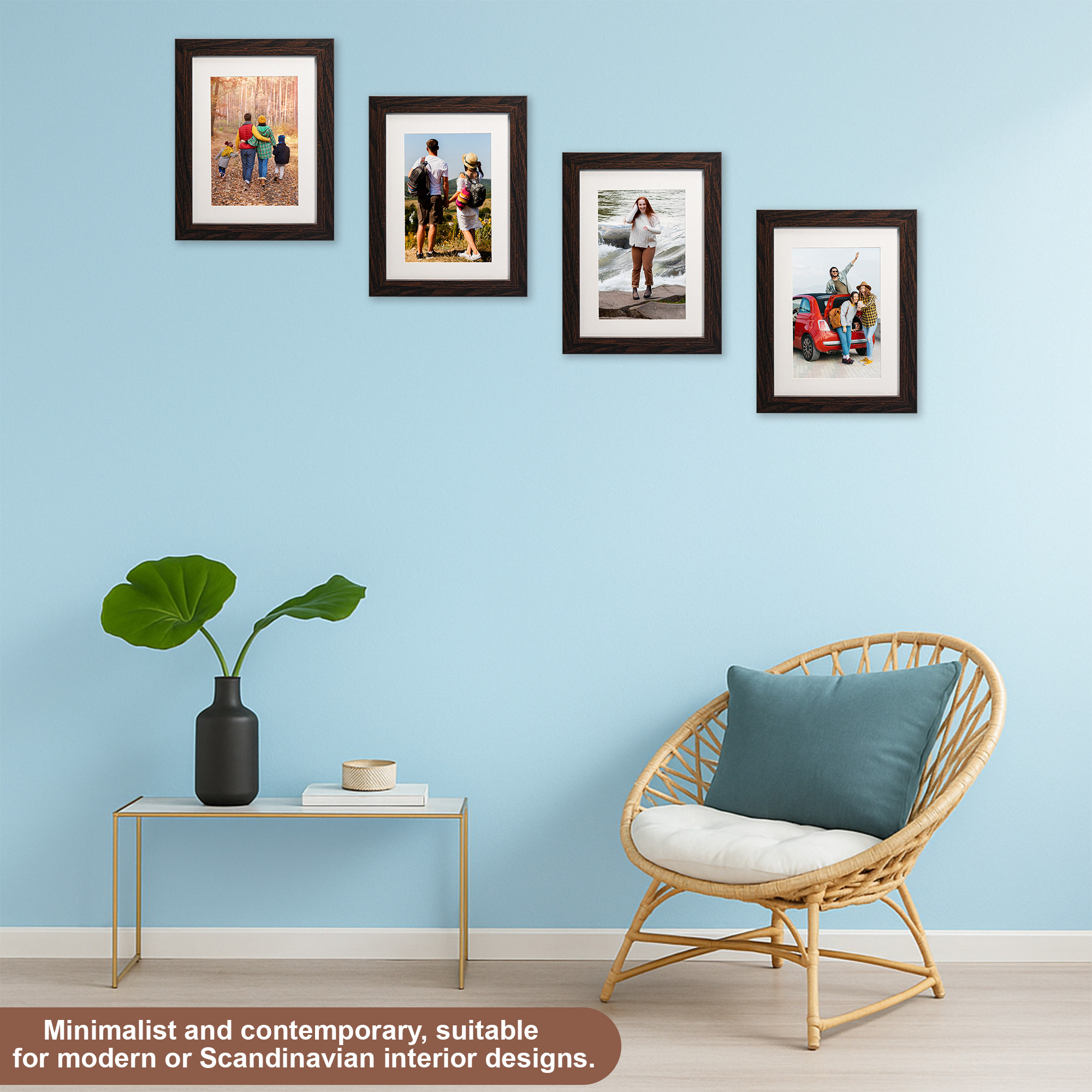 Kuber Industries 6 x 8 Inches Medium Photo Frame Set of 6 for Hanging Wall Decor  Plexi Glass  Picture Frames for Home Decor and Office  Photoframe for Living Room and Bedroom Wall  Brown