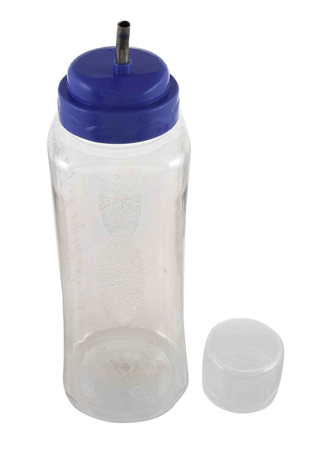 Kuber Industries 600 ML Transparent Olive Oil Dispenser, Oil Container With Stainless Steel Spout (Purple)