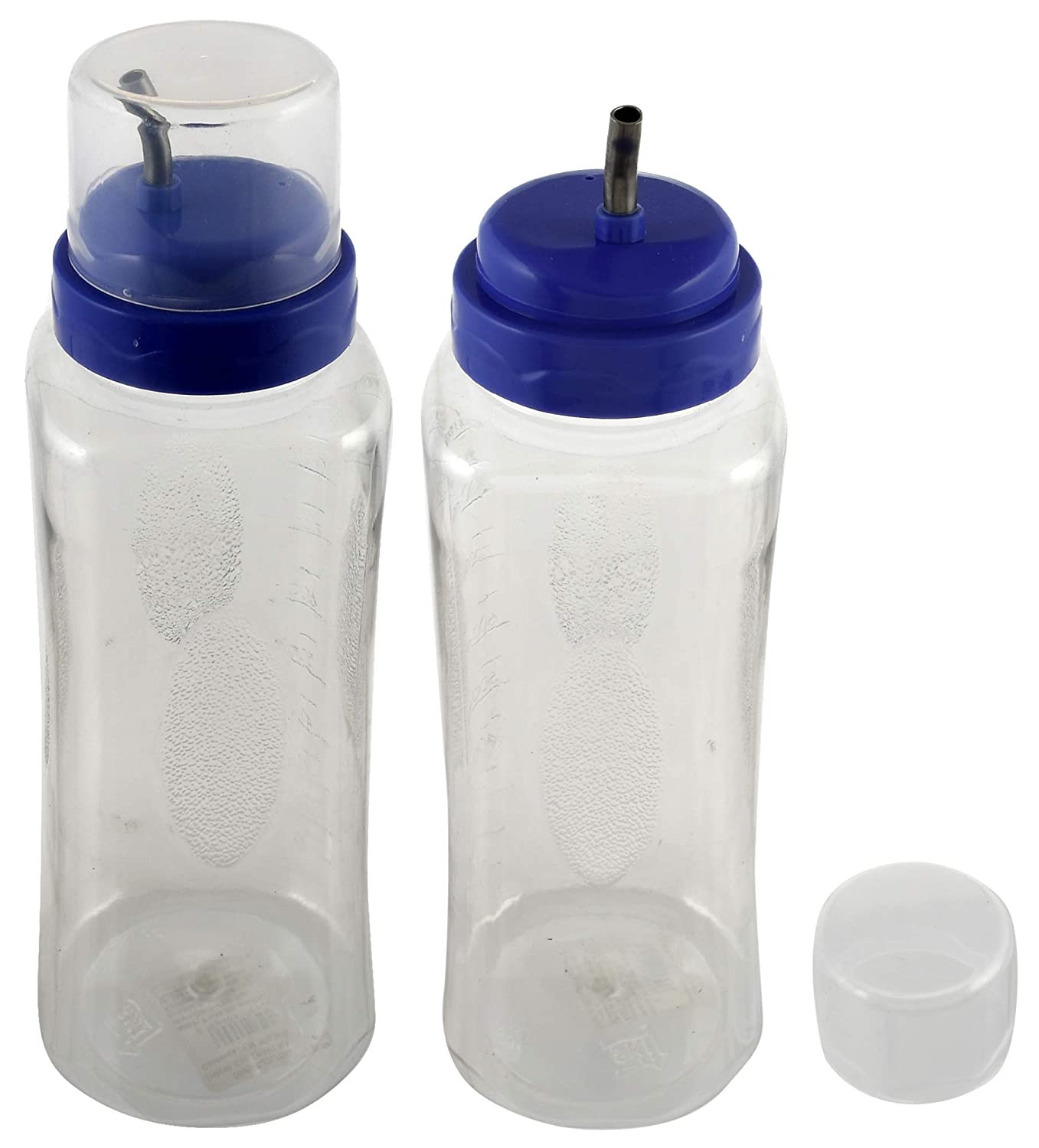 Kuber Industries 600 ML Transparent Olive Oil Dispenser, Oil Container With Stainless Steel Spout (Purple)