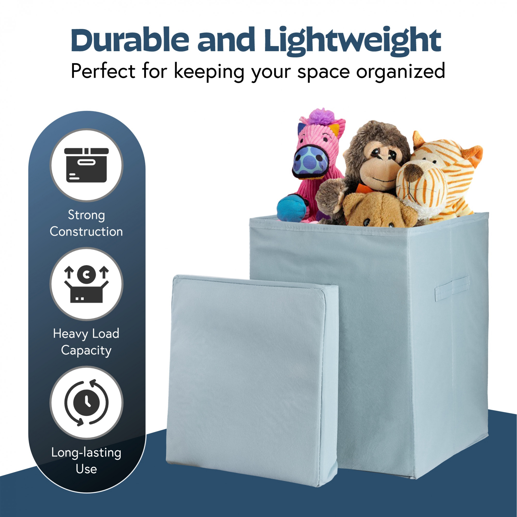 Kuber Industries 60L Big Size Laundry Basket for Clothes with Lid  Laundry Bag Foldable for Books Toys  Washing Clothes Storage Basket  Toy Organisers Storage Box for Kids  Plain - Grey