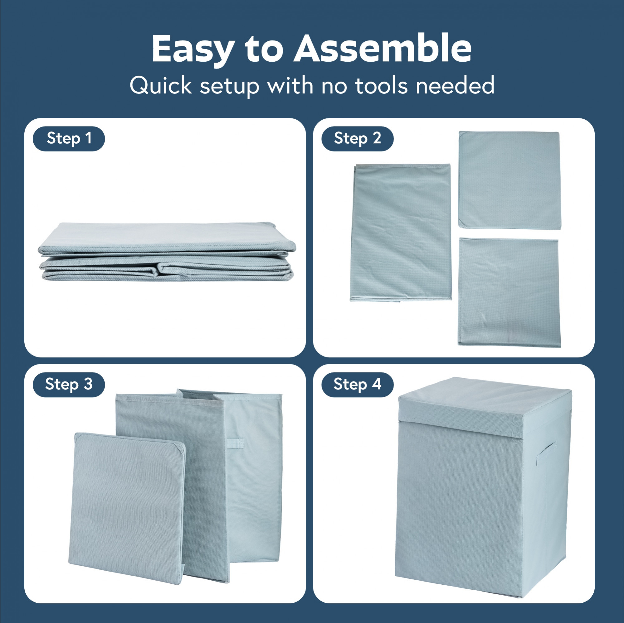 Kuber Industries 60L Big Size Laundry Basket for Clothes with Lid  Laundry Bag Foldable for Books Toys  Washing Clothes Storage Basket  Toy Organisers Storage Box for Kids  Plain - Grey