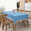 60x108 Inches PVC Dining Table Cover 8 Seater | Waterproof & Dustproof Table Protector Cloth For Home & Restaurant | Barik Check Print - Blue