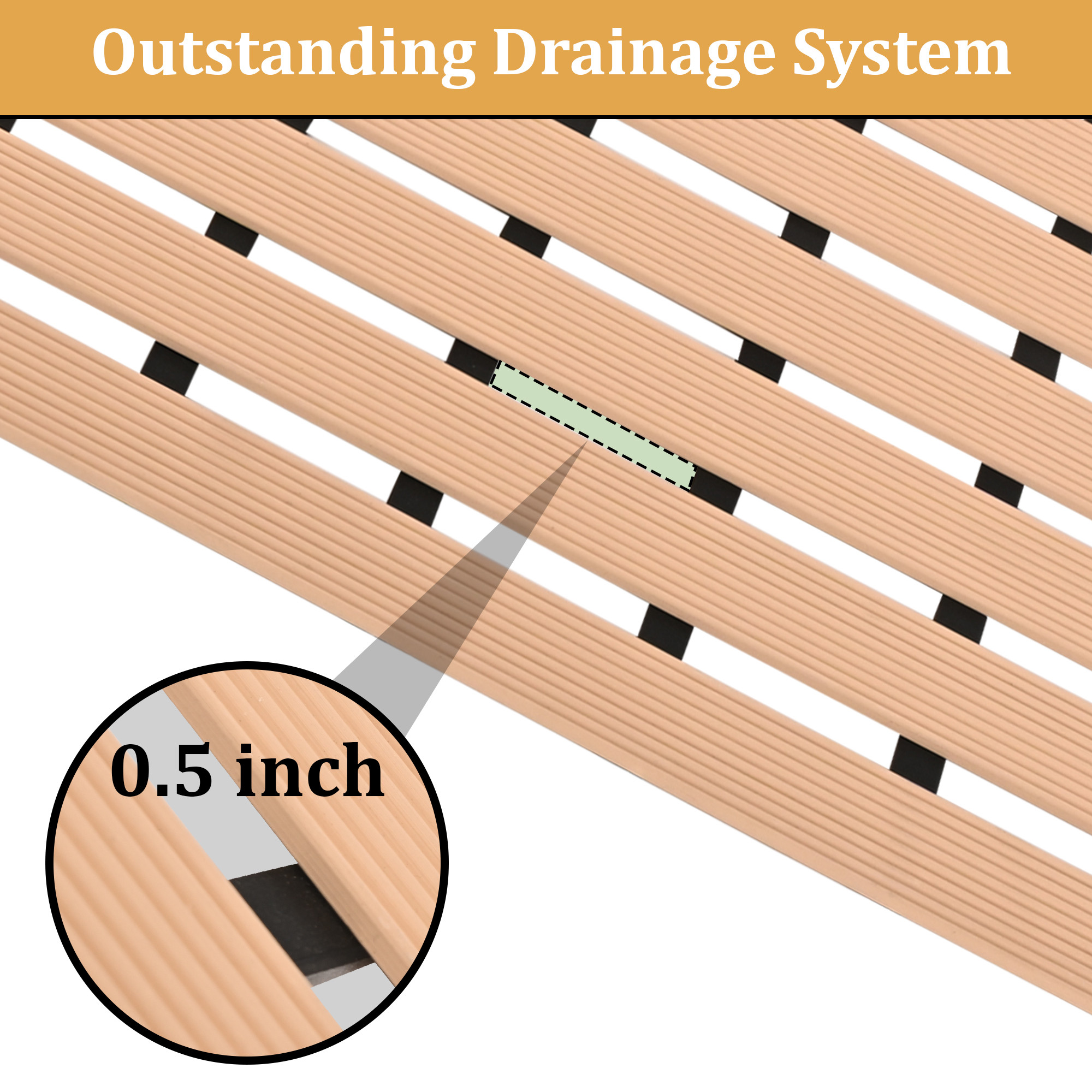 Kuber Industries 60x40 cm Anti-Skid Mat for Bathroom with Rubber Base  Shower Mats for Bathroom Anti Slip  Foot Mat for Preventing Slips  Falls in Wet Areas  Stripe Design - Beige