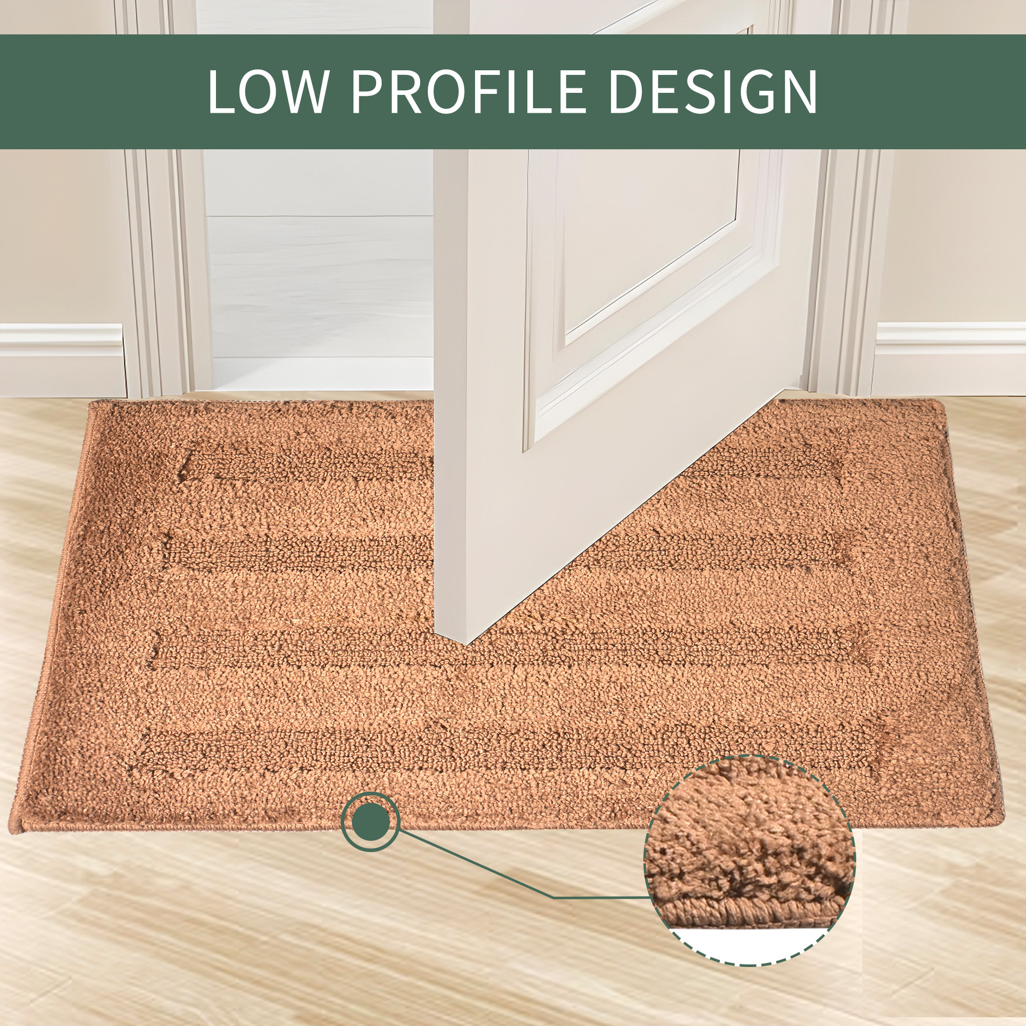 Kuber Industries 60x40 cm Microfiber Water Absorbent Bathroom Mats Anti Slip  Door Mats for Bathroom Entrance  Soft Comfort for Feet Keeps Floor Dry  Safe  Micro Lining - Golden