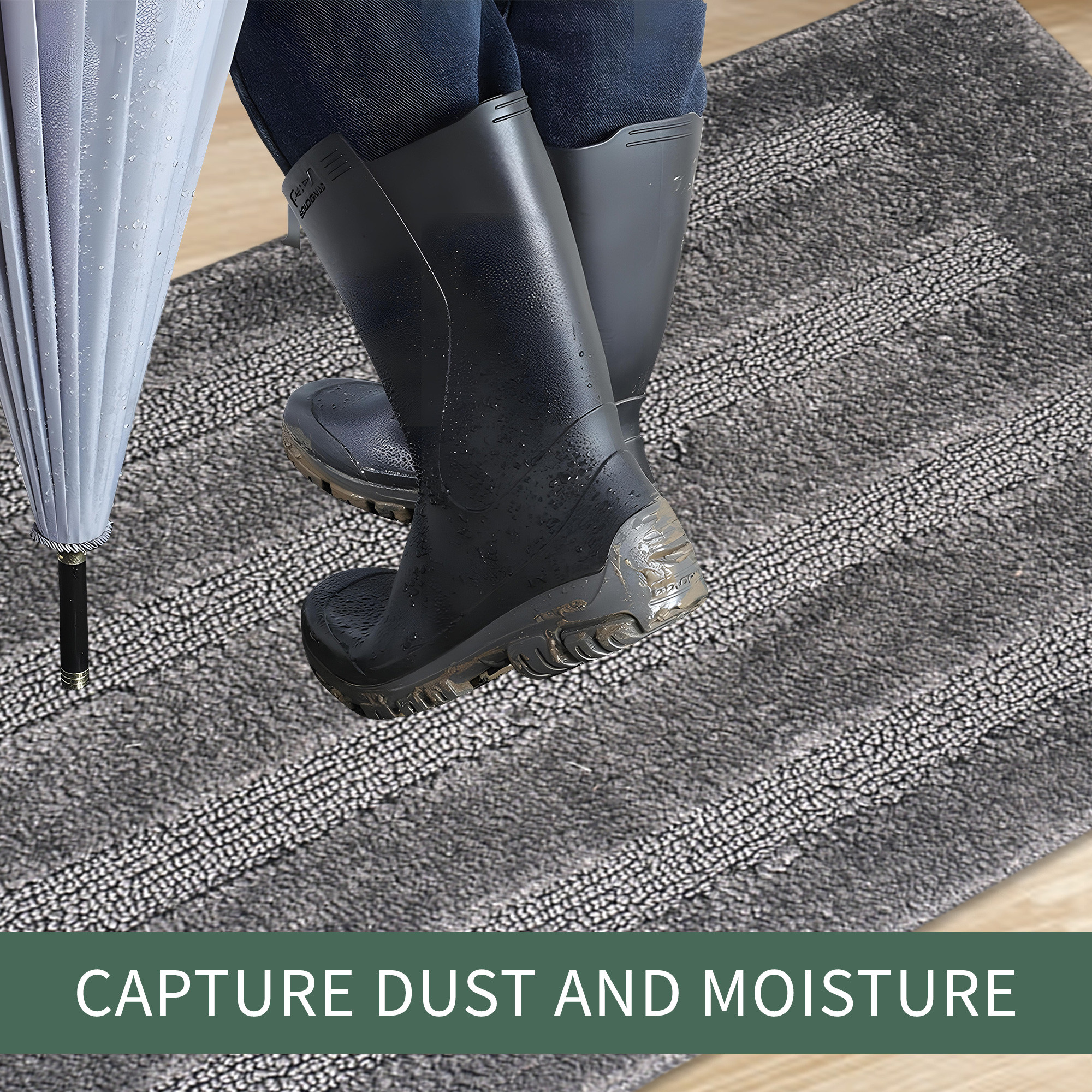 Kuber Industries 60x40 cm Microfiber Water Absorbent Bathroom Mats Anti Slip  Door Mats for Bathroom Entrance  Soft Comfort for Feet Keeps Floor Dry  Safe  Micro Lining - Grey