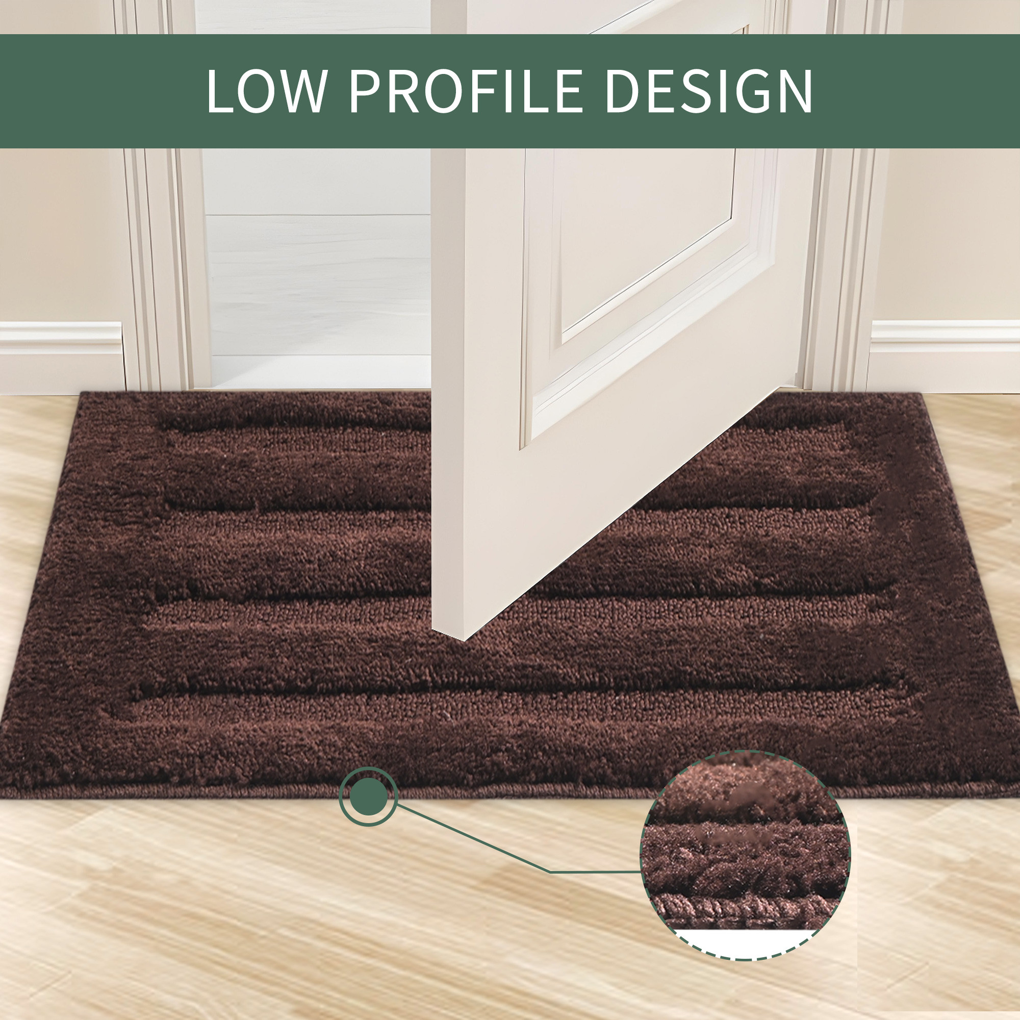 Kuber Industries 60x40 cm Microfiber Water Absorbent Bathroom Mats Anti Slip  Door Mats for Bathroom Entrance  Soft Comfort for Feet Keeps Floor Dry  Safe  Micro Lining - Chocolate Brown