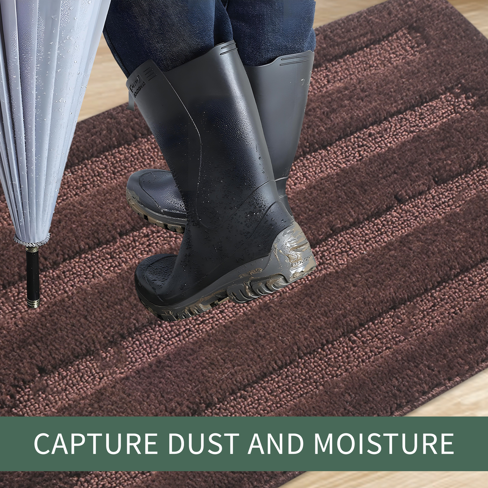 Kuber Industries 60x40 cm Microfiber Water Absorbent Bathroom Mats Anti Slip  Door Mats for Bathroom Entrance  Soft Comfort for Feet Keeps Floor Dry  Safe  Micro Lining - Chocolate Brown