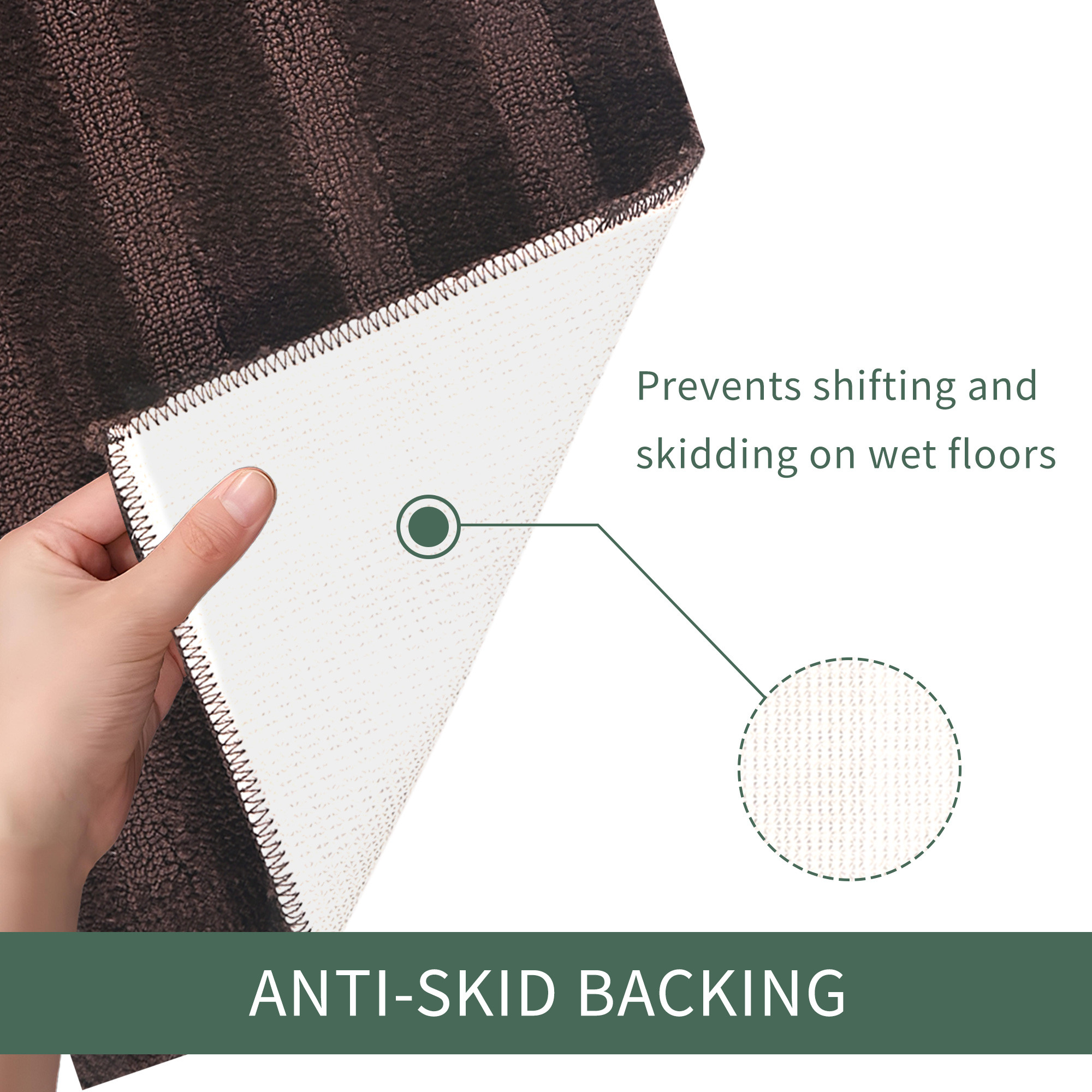 Kuber Industries 60x40 cm Microfiber Water Absorbent Bathroom Mats Anti Slip  Door Mats for Bathroom Entrance  Soft Comfort for Feet Keeps Floor Dry  Safe  Micro Lining - Chocolate Brown