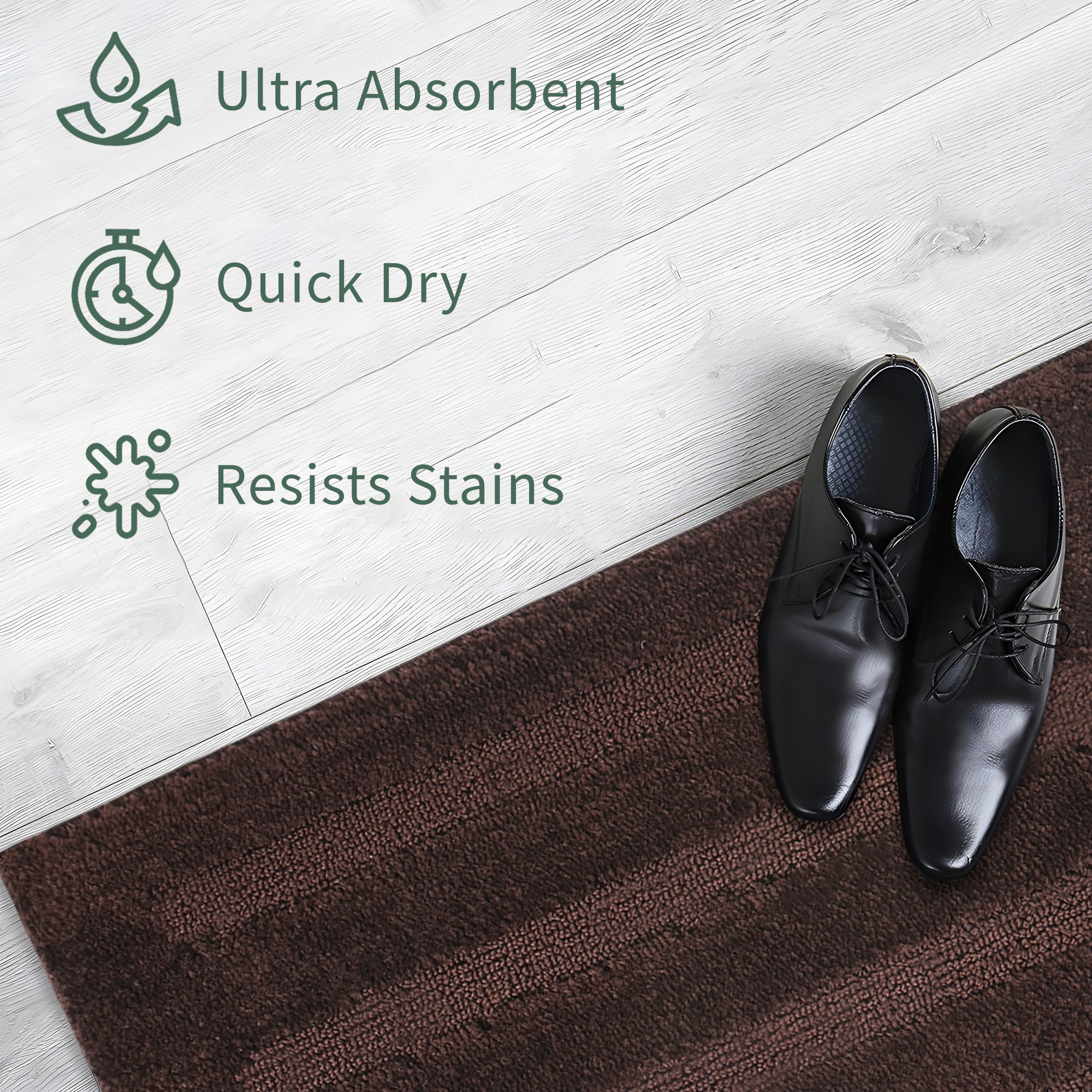 Kuber Industries 60x40 cm Microfiber Water Absorbent Bathroom Mats Anti Slip  Door Mats for Bathroom Entrance  Soft Comfort for Feet Keeps Floor Dry  Safe  Micro Lining - Chocolate Brown