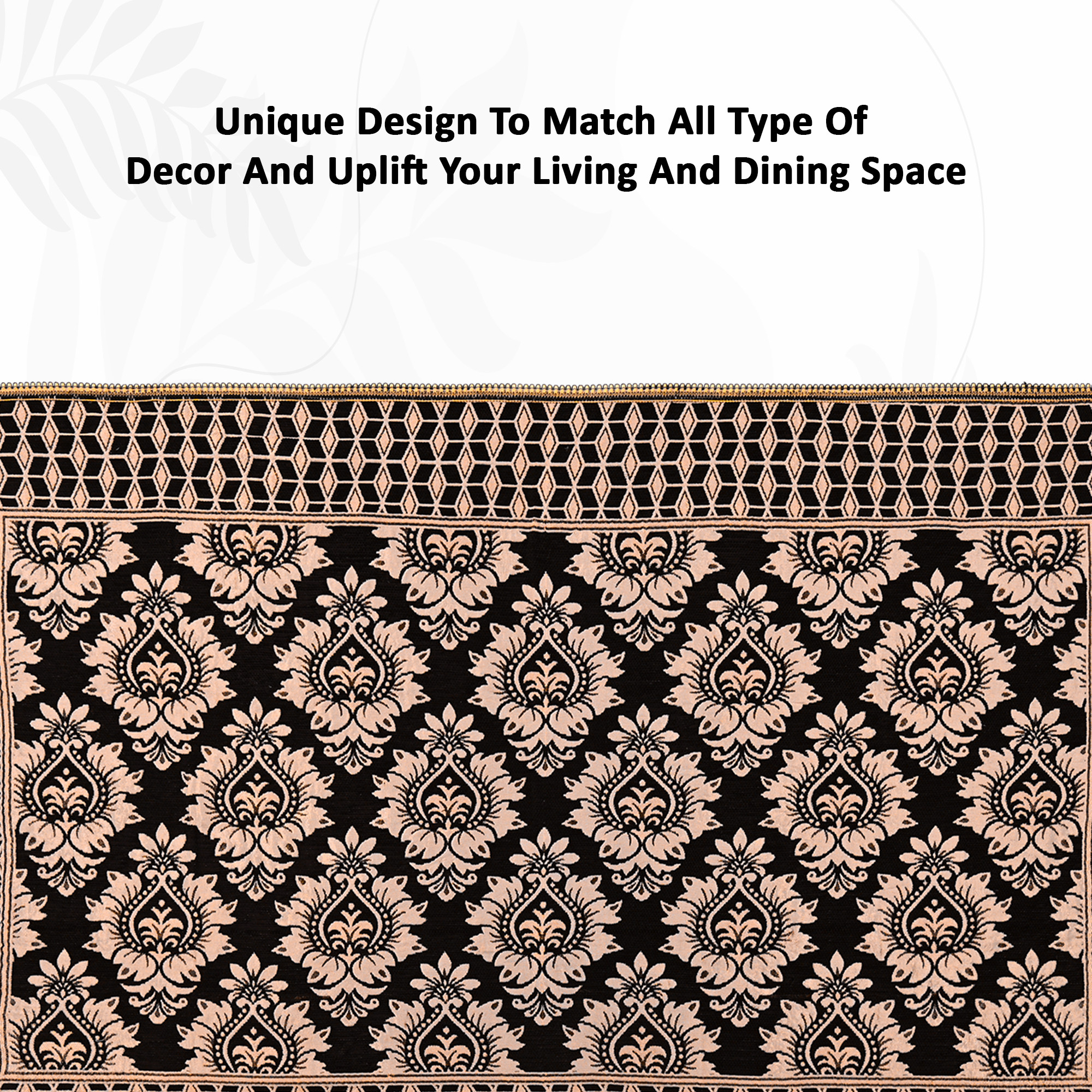 Kuber Industries 60x40 Inch Rectangular Table Cloth for 4 Seater Dining Table  Machine Washable Shannel Centre Table Protector Cover  Sheet for HomeOffice  Damask Design -Brown