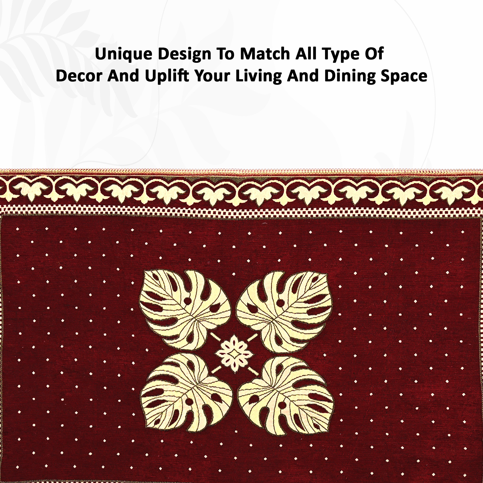 Kuber Industries 60x40 Inch Rectangular Table Cloth for 4 Seater Dining Table  Machine Washable Shannel Centre Table Protector Cover  Sheet for HomeOffice  Patta Design -Maroon