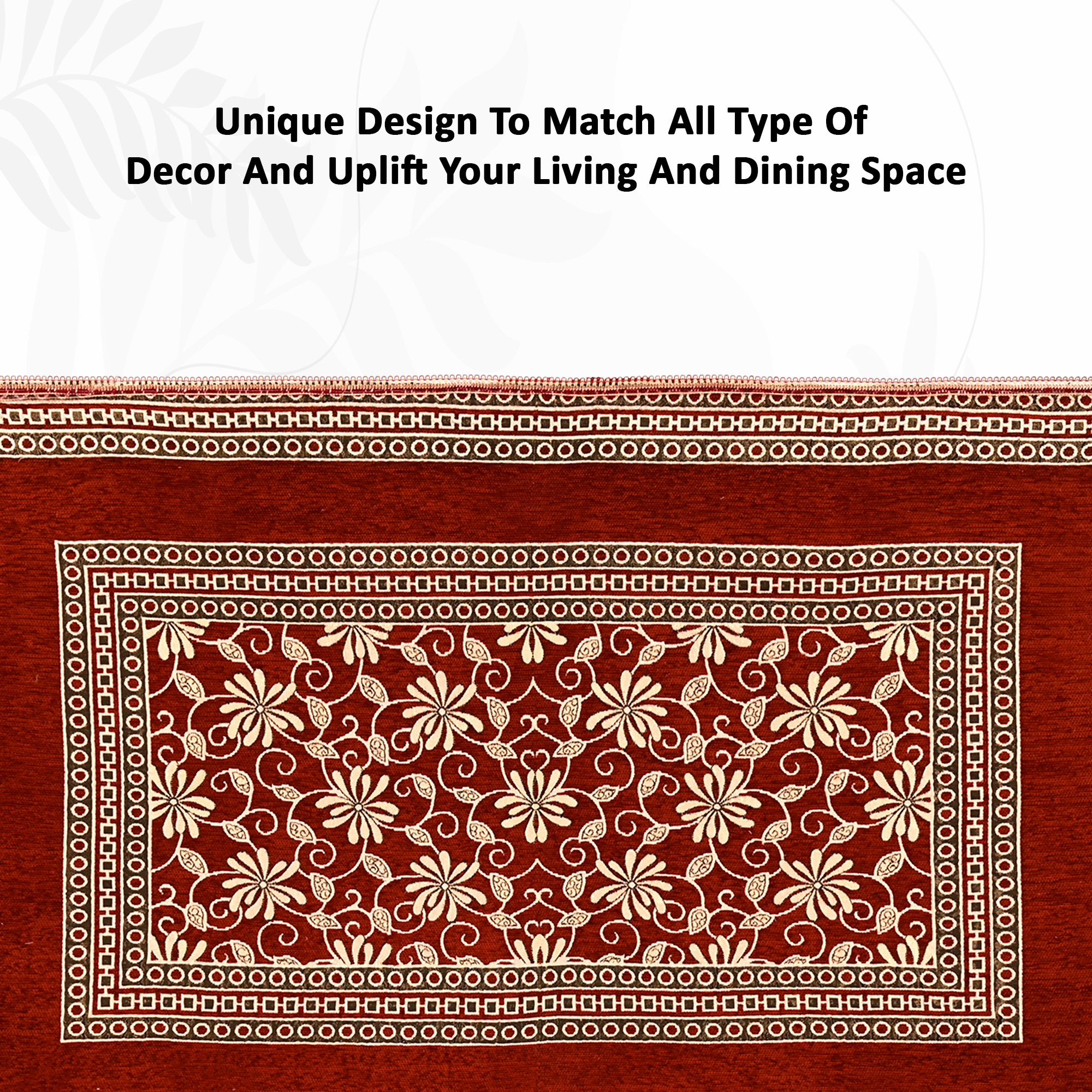Kuber Industries 60x40 Inch Rectangular Table Cloth for 4 Seater Dining Table  Machine Washable Shannel Centre Table Protector Cover  Sheet for HomeOffice  Flower Design -Maroon