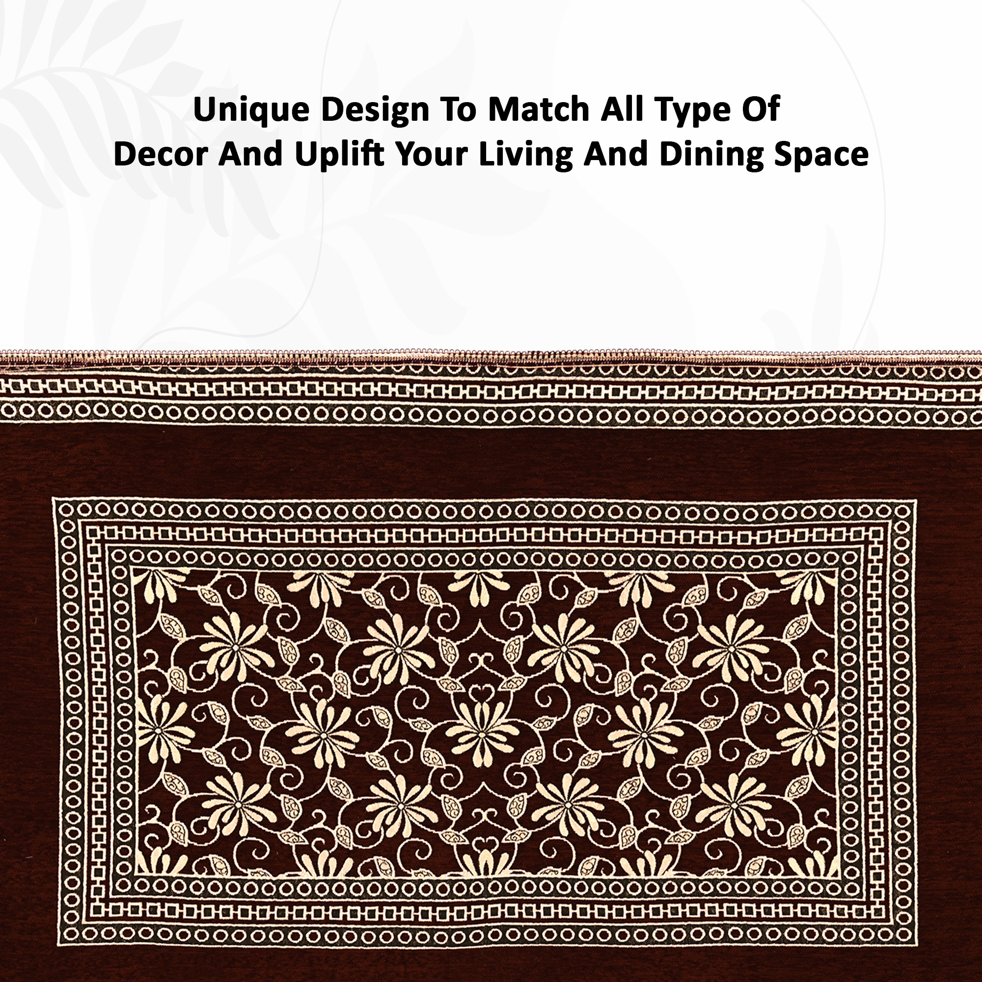 Kuber Industries 60x40 Inch Table Cloth for 4 Seater Dining Table  Machine Washable Shannel Centre Table Protector Cover  Sheet for HomeOffice  Flower Design -Brown