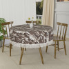 60x60 Inch Round Waterproof PVC Table Cover – Heat-Resistant Table Protector for Dining or Center Tables | Easy to Clean, Scratch-Proof Tablecloth | Camouflage - Brown
