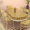 60x90 Inches Oval Waterproof 6 Seater Dining Table Cover with Wavy Border | Durable &amp; Easy to Clean Table Protector Cover for Home &amp; Office | Multi Floral - Black Golden