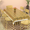 60x90 Inches Retangular Waterproof 6 Seater Dining Table Cover with Wavy Border | Easy to Clean Table Protector Cover for Home & Office | Multi Floral - Black Golden