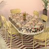 60x90 Inches Waterproof Oval Dining Table Cover 6 Seater for Kitchen | Aesthetic Dinner Table Cover Cloth For Living Room, House & Office | Flowr Print - Grey & Brown