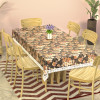 60x90 Inches Waterproof Rectangular Dining Table Cover 6 Seater for Kitchen | Aesthetic Dinner Table Cover Cloth For Living Room &amp; House | Flowr Print - Grey &amp; Brown