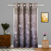 7 Feet Curtains for Living Room | Door Curtains for Balcony, Bedroom & Pooja Room | Knited Flower Print - Brown