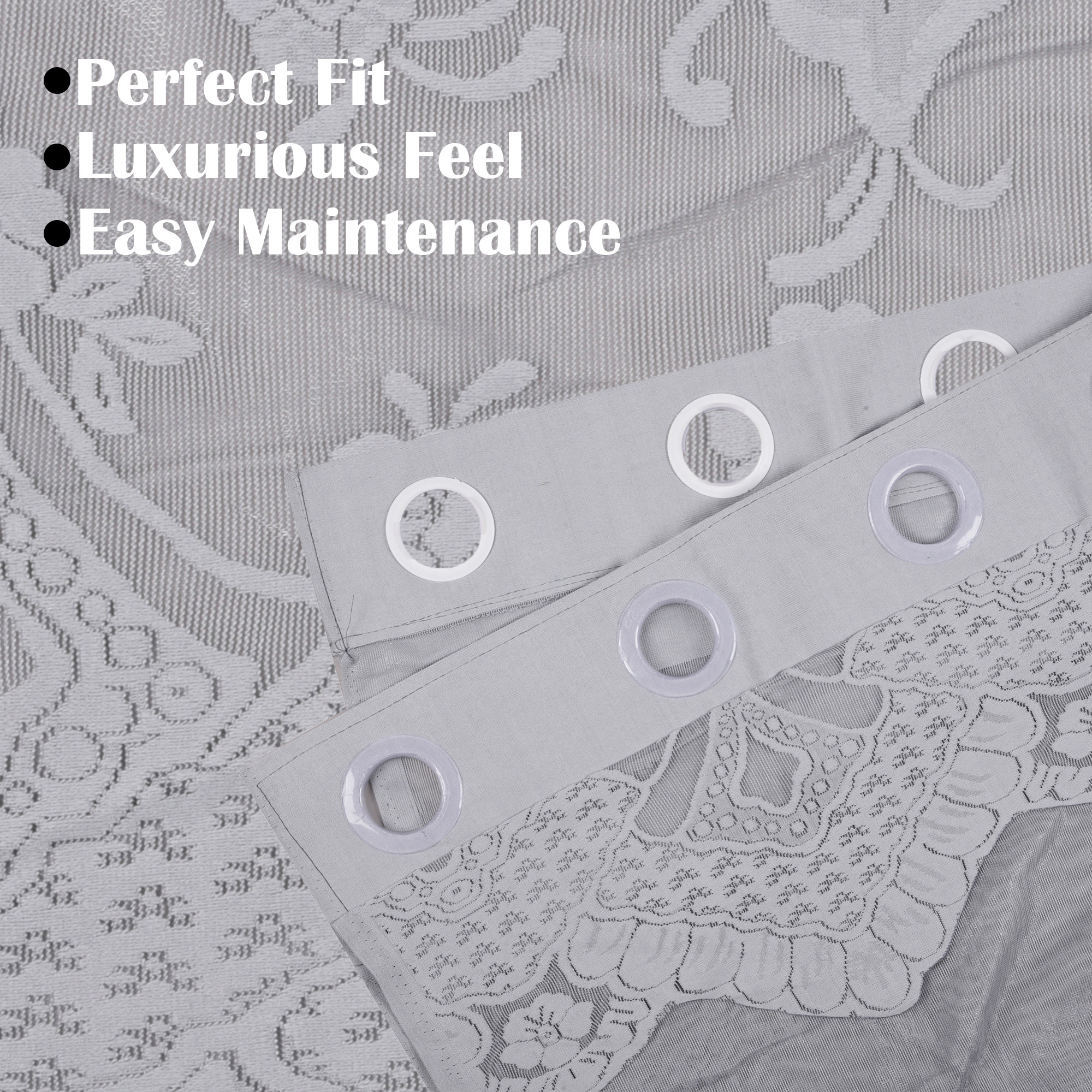 Kuber Industries 7 Feet Stylish Curtains for Living Room  Bedroom  Light Control  Pests Preventive Door Parde for Pooja Room  Home Decor  Frill Net - Grey