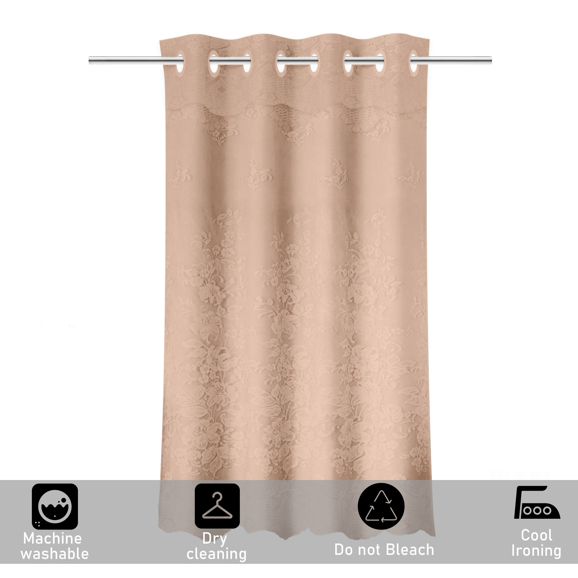 Kuber Industries 7 Feet Stylish Curtains for Living Room  Bedroom  Light Control  Pests Preventive Door Parde for Pooja Room  Home Decor  Frill Net - Golden