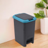 7 Ltr Spring Lock Dustbin for Kitchen &amp; Home with Pedal | Dust Bin &amp; Waste Box for Bedroom/Office Toilets | Under Sink Garbage Holder | Grey &amp; Blue