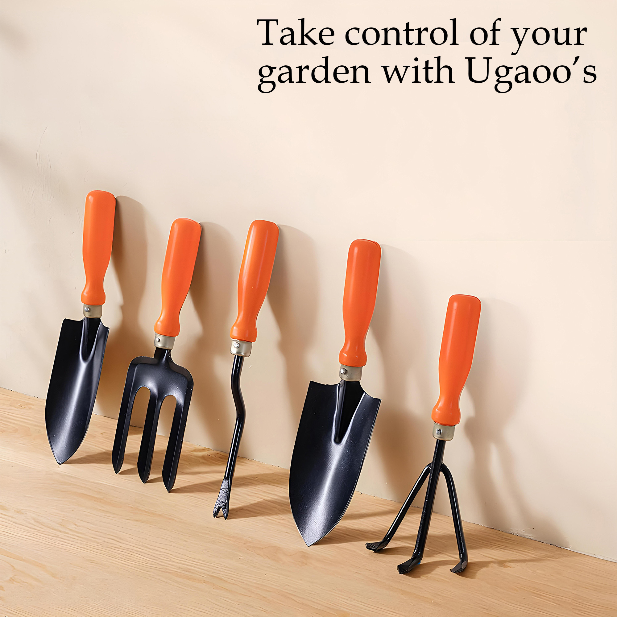 Kuber Industries 7 Pcs Metal Gardening Tools Kit for Home Garden  Pruner Cutter Garden Gloves Cultivator Fork Shovel Trowel Weeder Plant Tools  Terrace Gardening Accessories Set  Orange