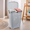 Kuber Industries 70 Ltrs Plastic Large Laundry Basket for Clothes with Lid | Multipurpose Storage Organiser for Home, Bedroom and Bathroom | Grey