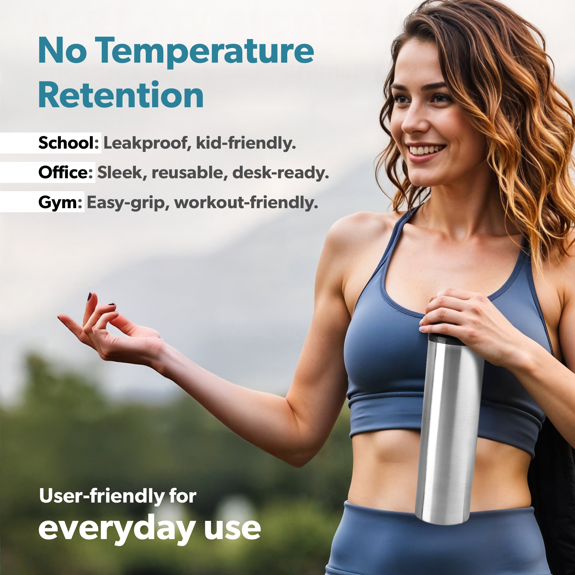 Kuber Industries 700 ml Stainless Steel Water Bottle with Flip Top Cap  Single Walled and Rust Free Drinking Water Bottles for School Office and Gym  Leakproof and Easy to Carry  Silver