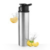 700 ml Stainless Steel Water Bottle with Flip Top Cap | Single Walled and Rust Free Drinking Water Bottles for School, Office and Gym | Leakproof and Easy to Carry | Silver