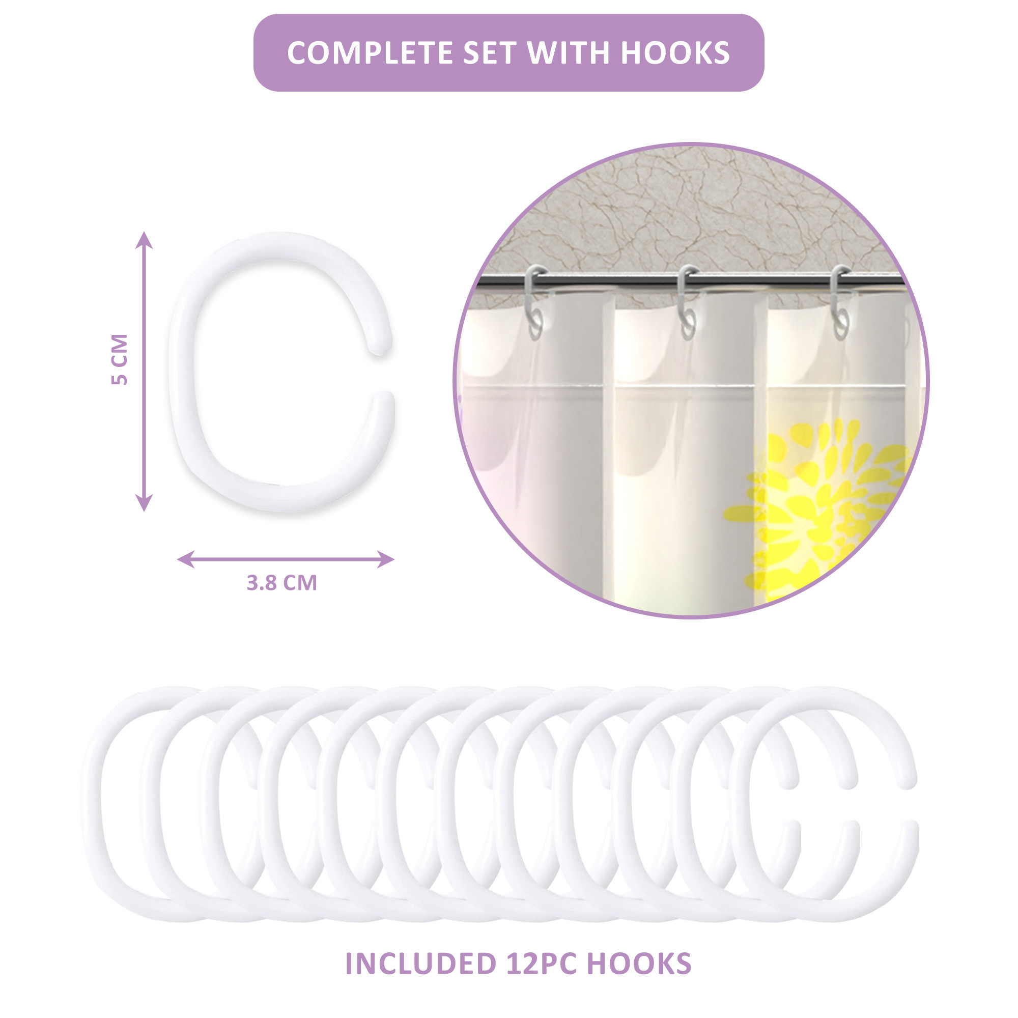 Kuber Industries 71x71 Inch Waterproof Shower Curtains For Bathroom with 12 Rings  Washroom Partition Screen  Wall Divider Parda For Bath  JY-2-3  Multi Firework Print - White