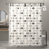 71x71 Inch Waterproof Shower Curtains For Bathroom with 12 Rings | Washroom Partition Screen &amp; Wall Divider Parda For Bath | JY-2-4 | Circle Print - Grey