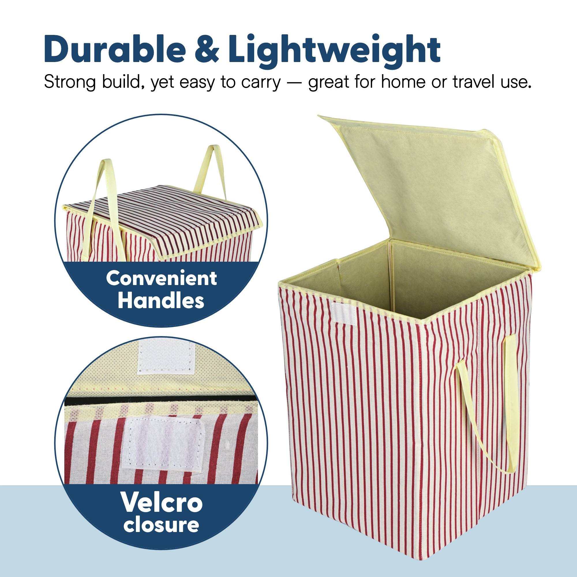 Kuber Industries 75 L Big Size Laundry Bag for Clothes  Foldable Laundry Basket for Clothes Storage with Lid  Dress Basket Perfect for Everyday Use Toys Bedroom  Lining Print  Maroon