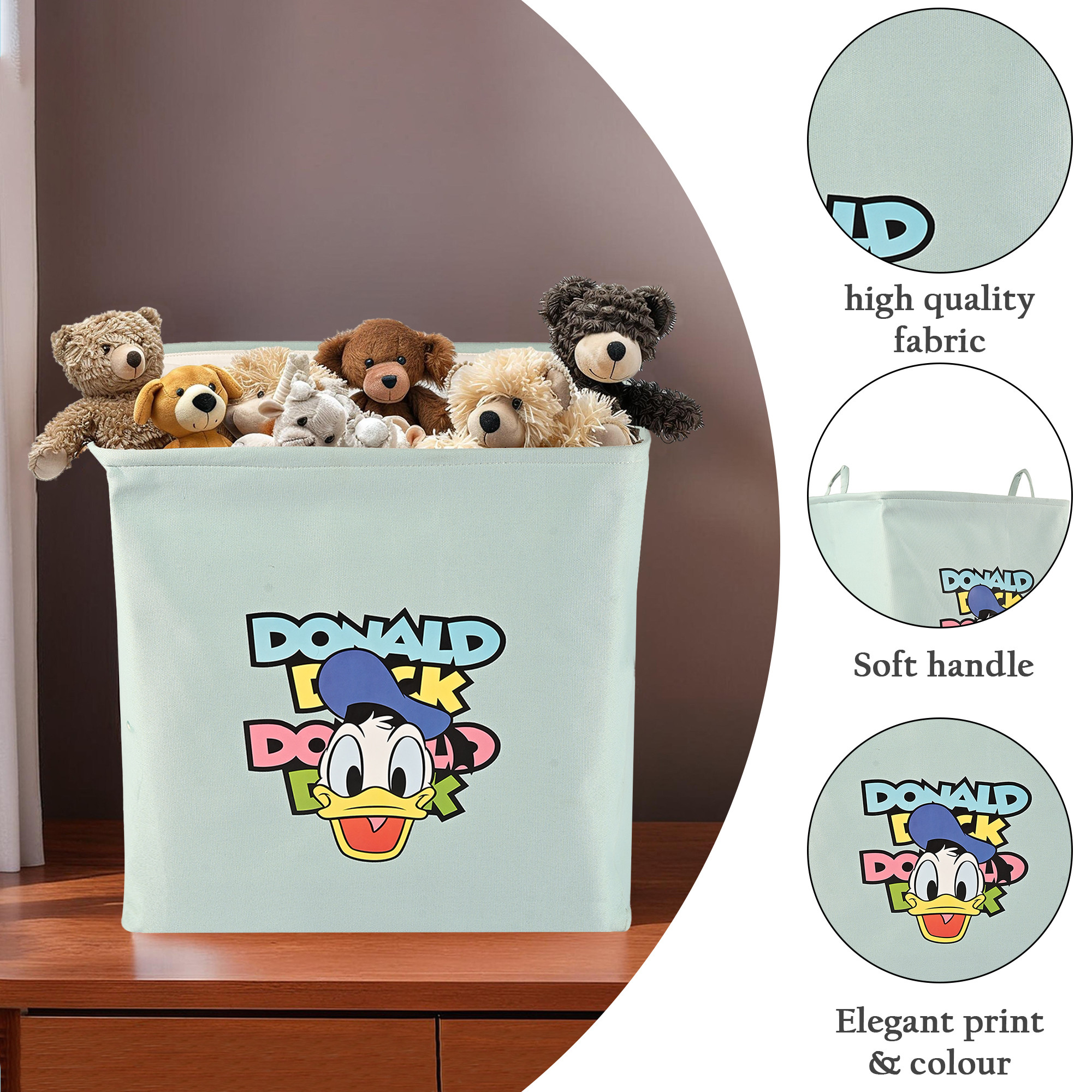 Kuber Industries 75 Ltr Foldable Toys Storage Box Big Size with Handles  Sturdy and Spacious Kids Toys Organiser  Multi-Purpose Laundry Hamper for Dirty Clothes  LJ-18-BLU  Blue