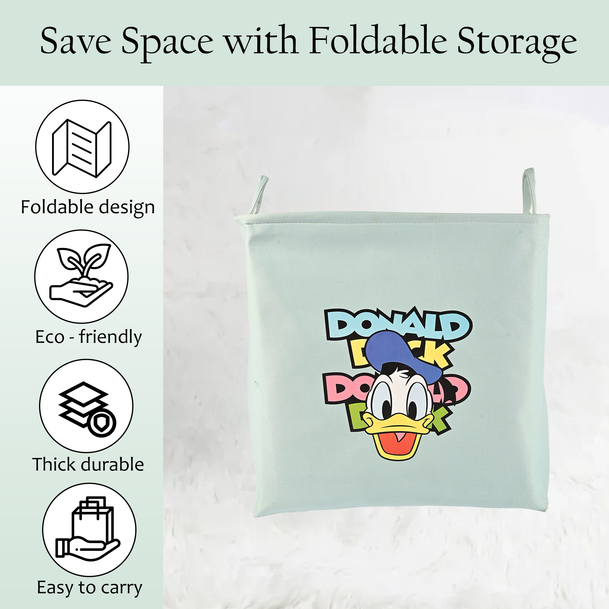 Kuber Industries 75 Ltr Foldable Toys Storage Box Big Size with Handles  Sturdy and Spacious Kids Toys Organiser  Multi-Purpose Laundry Hamper for Dirty Clothes  LJ-18-BLU  Blue