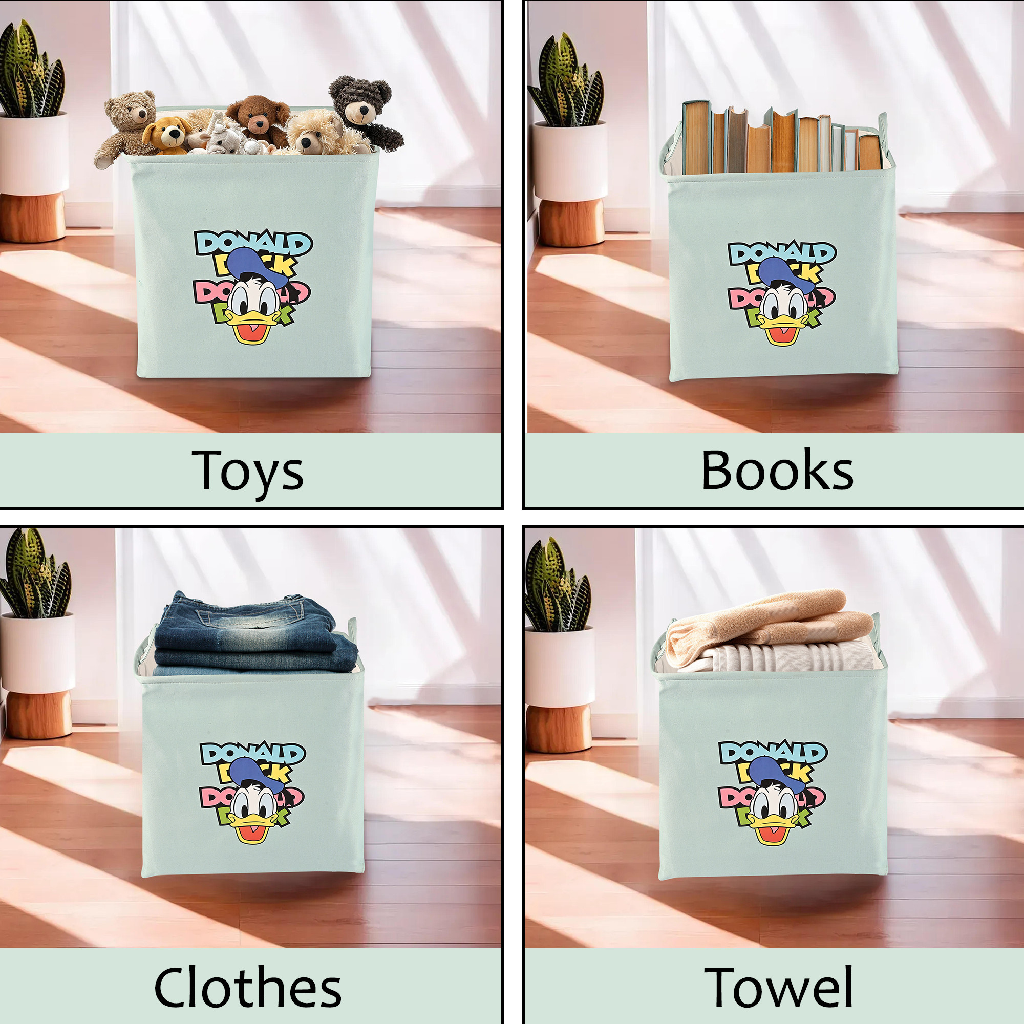 Kuber Industries 75 Ltr Foldable Toys Storage Box Big Size with Handles  Sturdy and Spacious Kids Toys Organiser  Multi-Purpose Laundry Hamper for Dirty Clothes  LJ-18-BLU  Blue