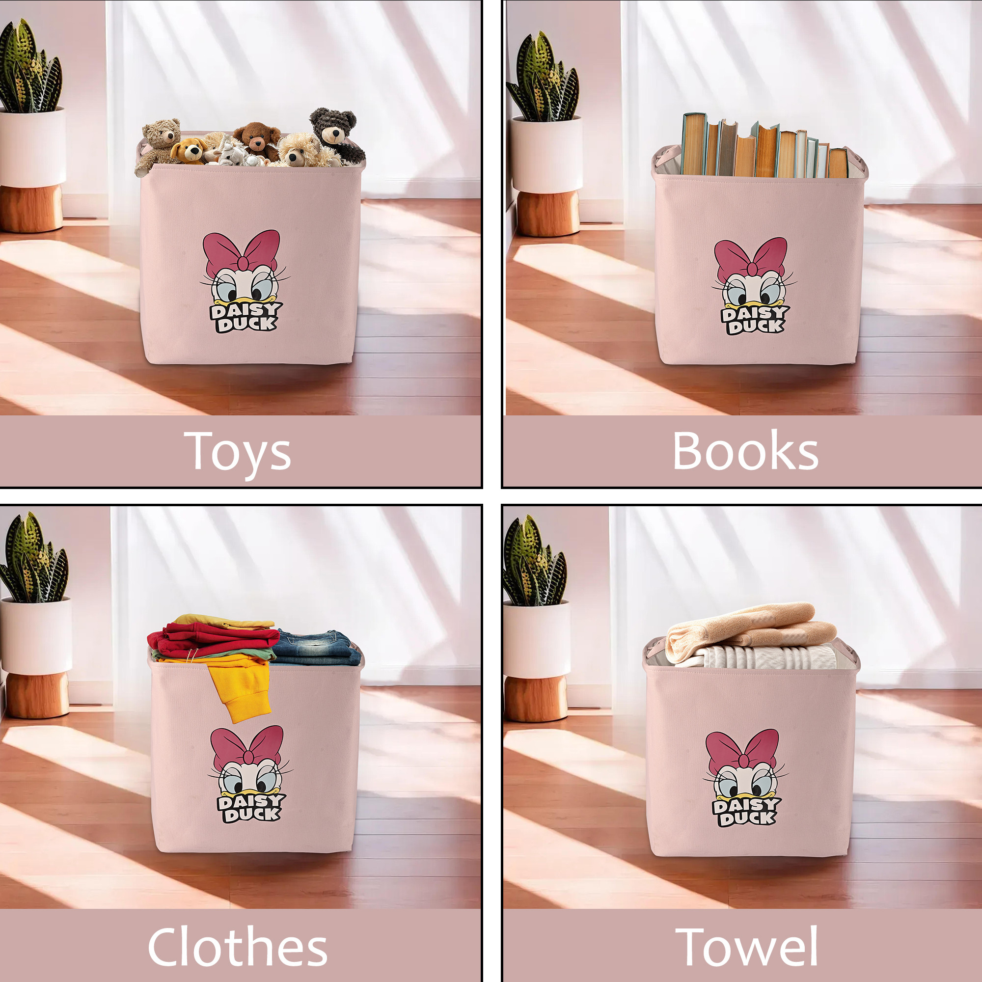 Kuber Industries 75 Ltr Foldable Toys Storage Box Big Size with Handles  Sturdy and Spacious Kids Toys Organiser  Multi-Purpose Laundry Hamper for Dirty Clothes  LJ-19-PNK  Pink