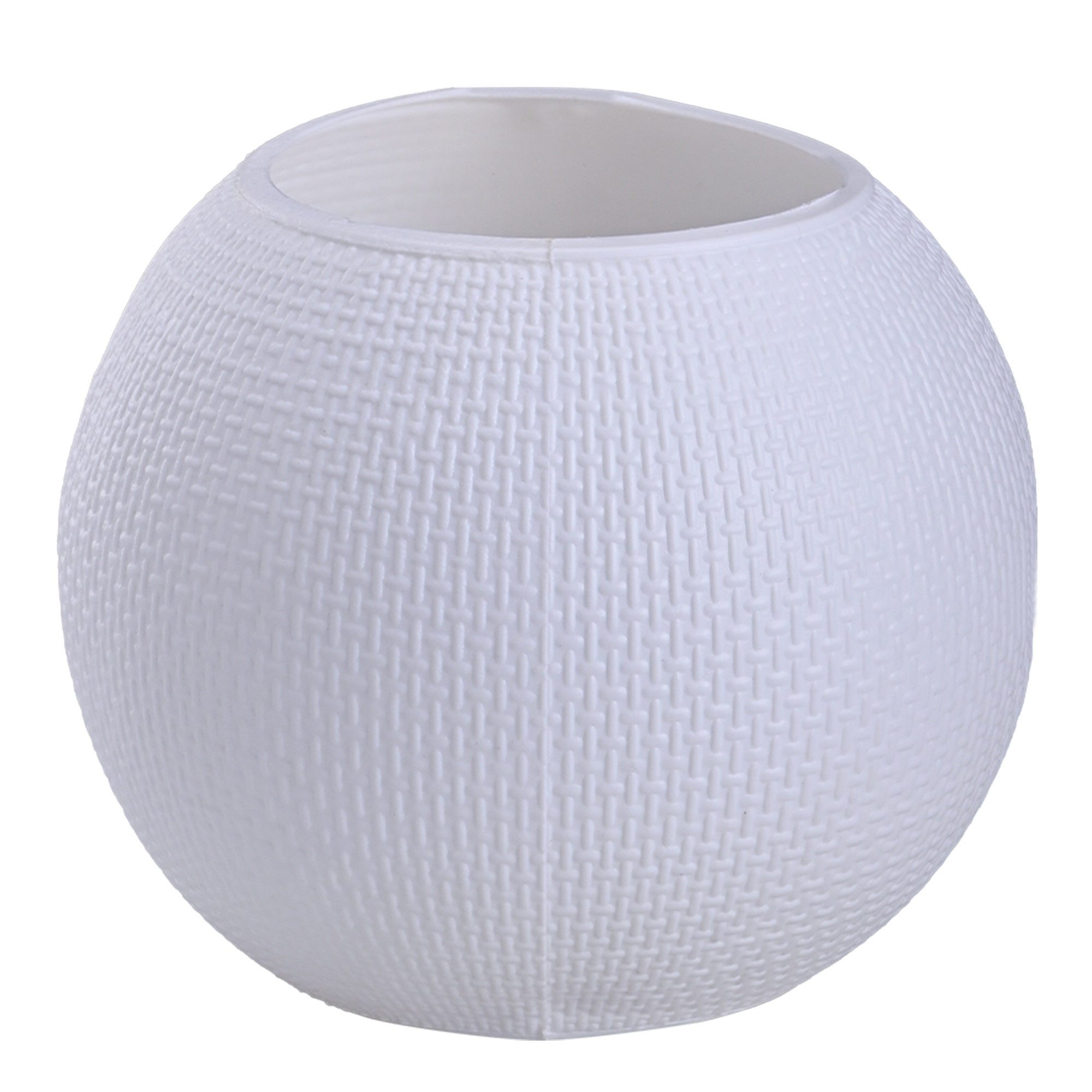 Kuber Industries 8 Inches Plastic Flower Pot  Plant Pots for Home Decoration Office  Gardening  Table Patio and Balcony Planter Stand  Indoor  Outdoor Gamla Stand - White