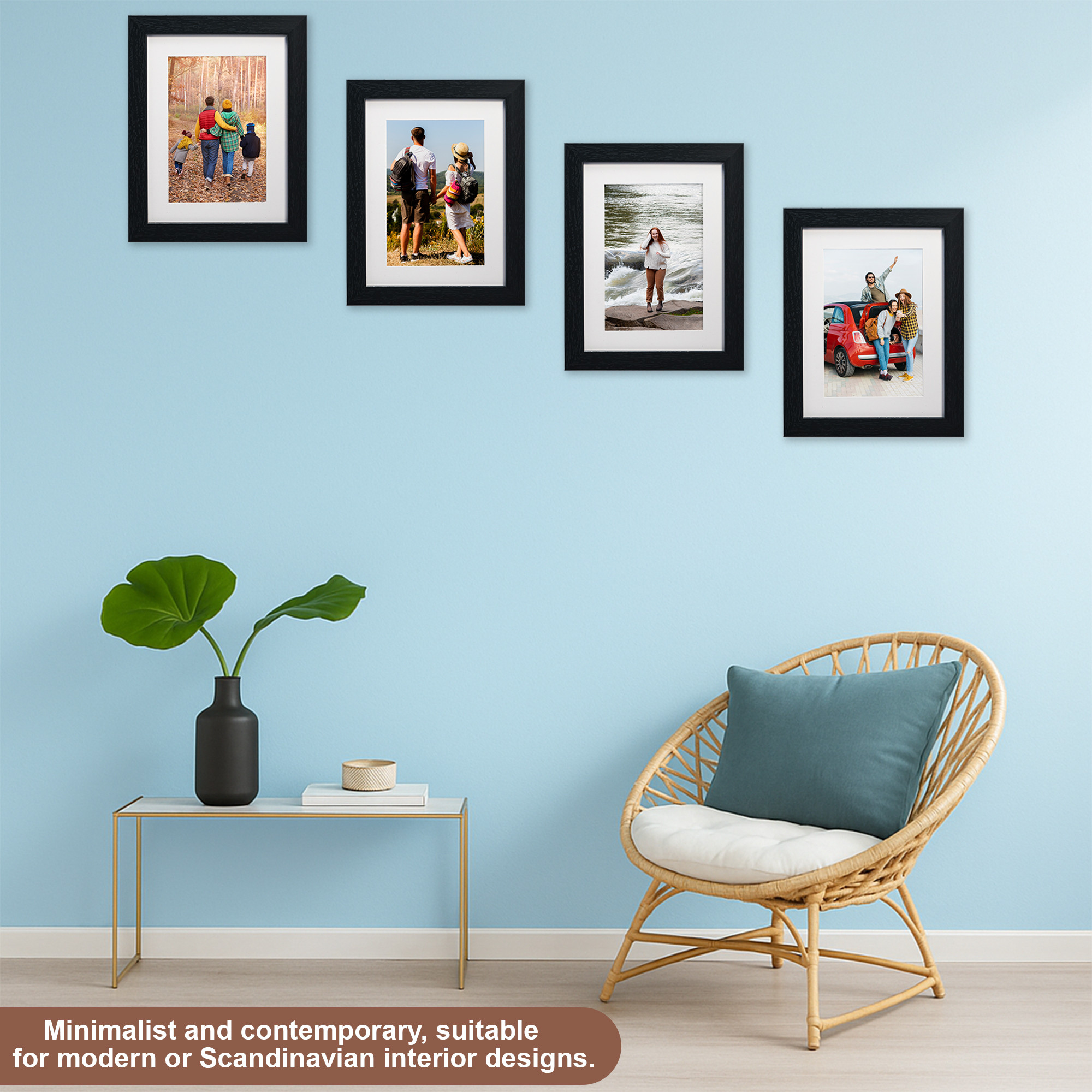 Kuber Industries 8 x 10 Inches Large Photo Frame Set of 6  Plexi Glass  Black Frames for Hanging Wall Decor  Photoframe for Living Room Bedroom Wall Home and Office Decor