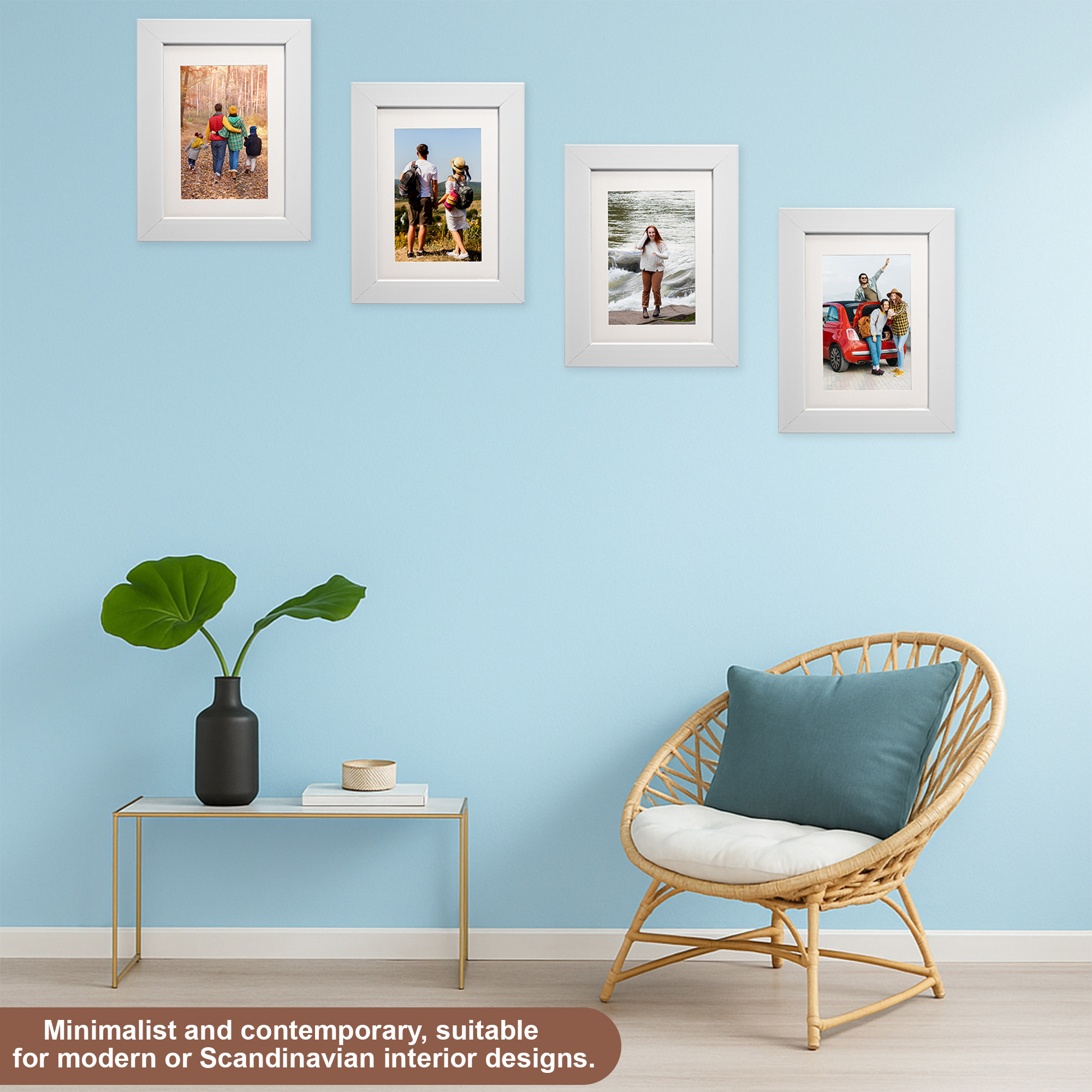 Kuber Industries 8 x 10 Inches Large Photo Frame Set of 6  Plexi Glass  White Photo Frame for Hanging Wall Decor  Photoframe for Living Room Bedroom Wall Home and Office Decor