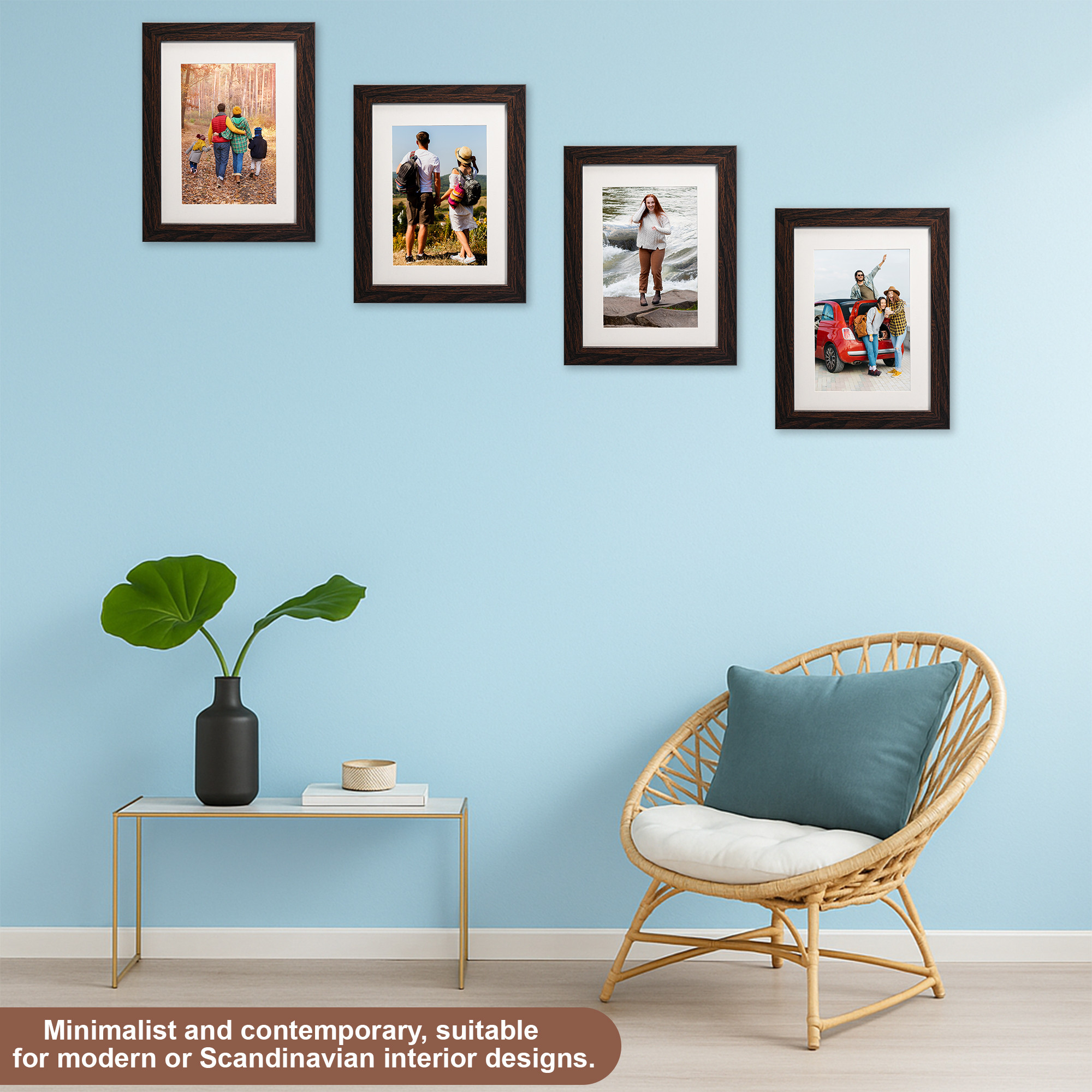 Kuber Industries 8 x 10 Inches Large Photo Frame Set of 6 for Hanging Wall Decor  Plexi Glass  Picture Frames for Home Decor and Office  Photoframe for Living Room and Bedroom Wall  Brown