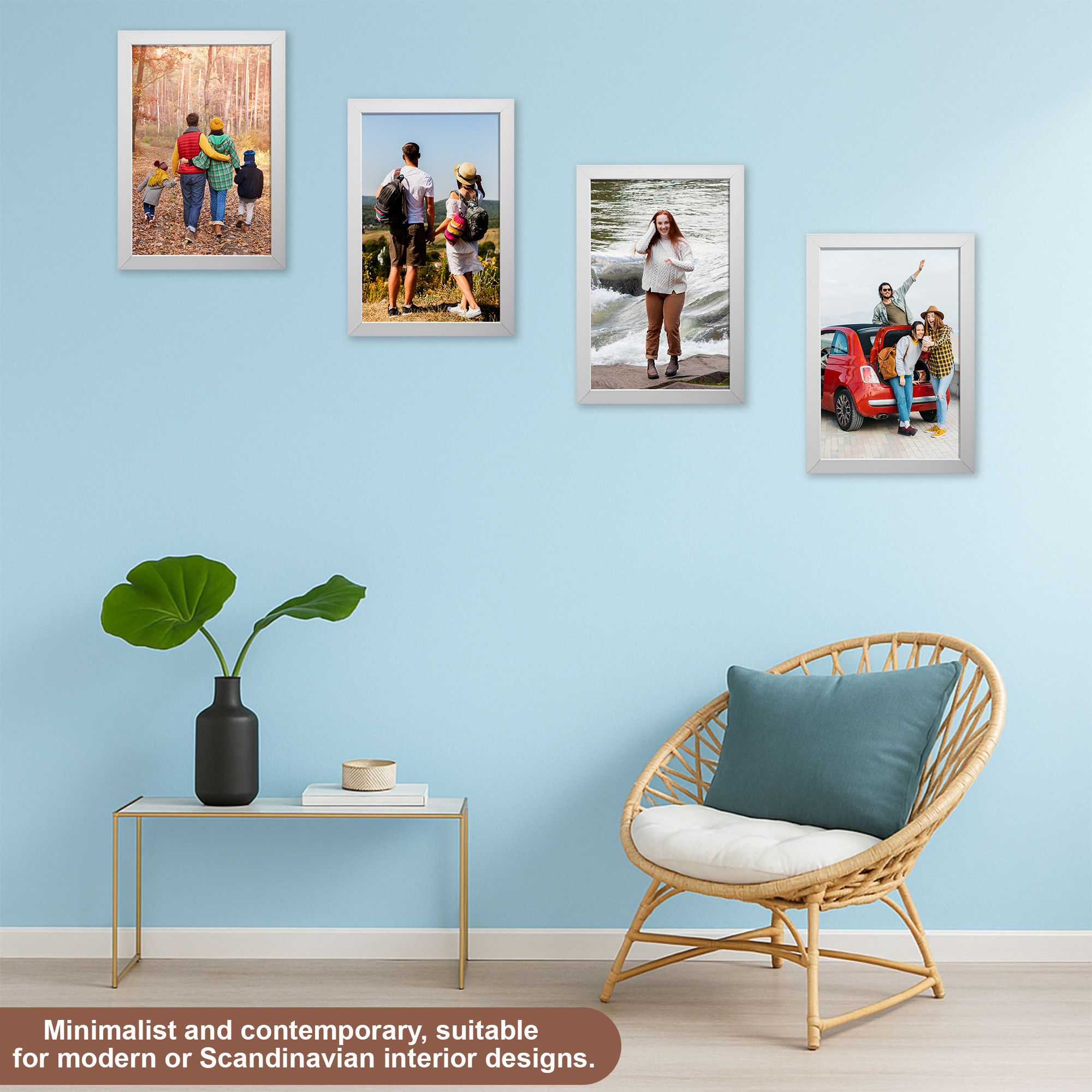 Kuber Industries 8 x 12 Inches A4 Photo Frame Set of 5  Plexi Glass  White Photo Frame for Hanging Wall Decor  Photoframe for Living Room Bedroom Wall Home and Office Decor