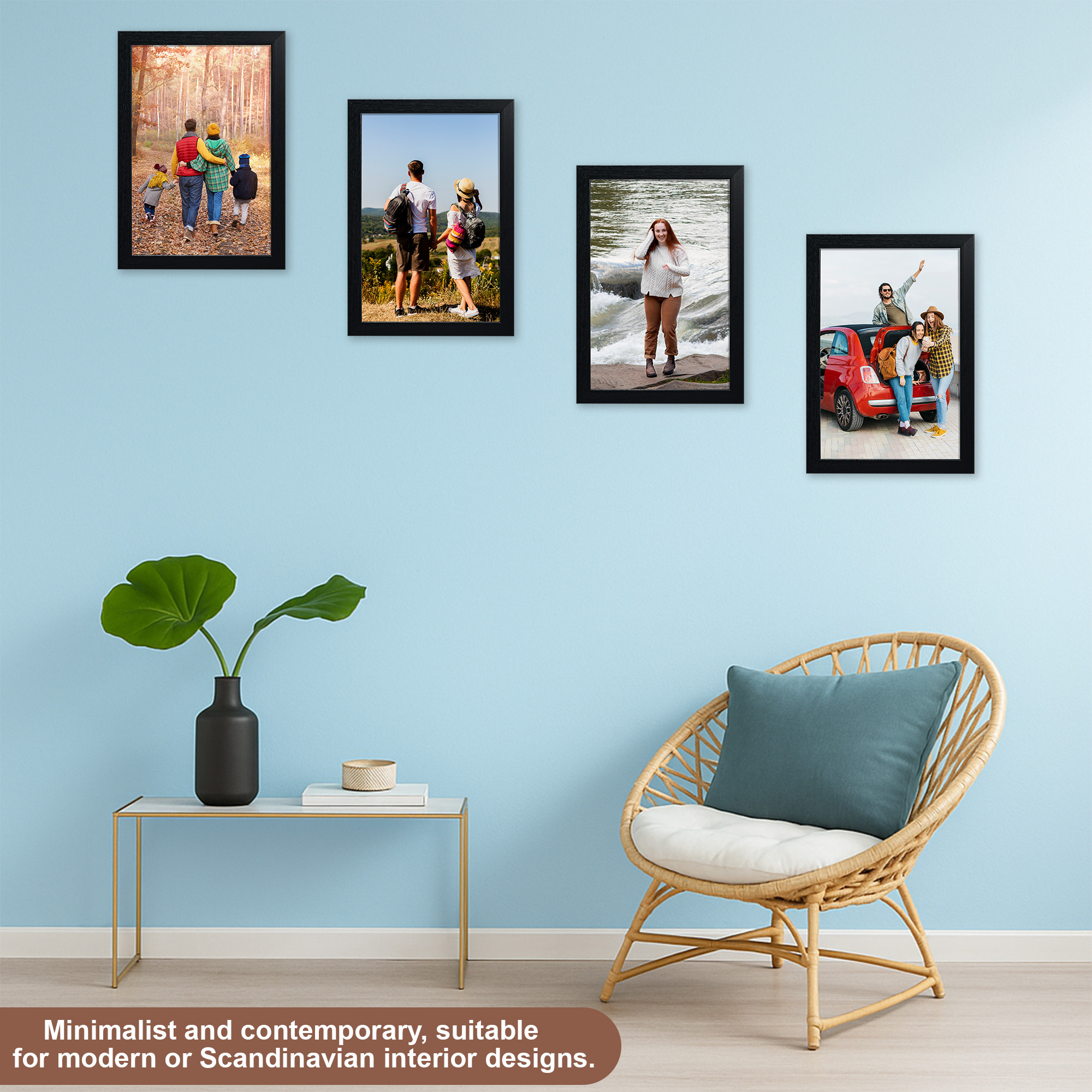 Kuber Industries 8 x 12 Inches A4 Photo Frame Set of 6  Plexi Glass  Black Frames for Hanging Wall Decor  Photoframe for Living Room Bedroom Wall Home and Office Decor