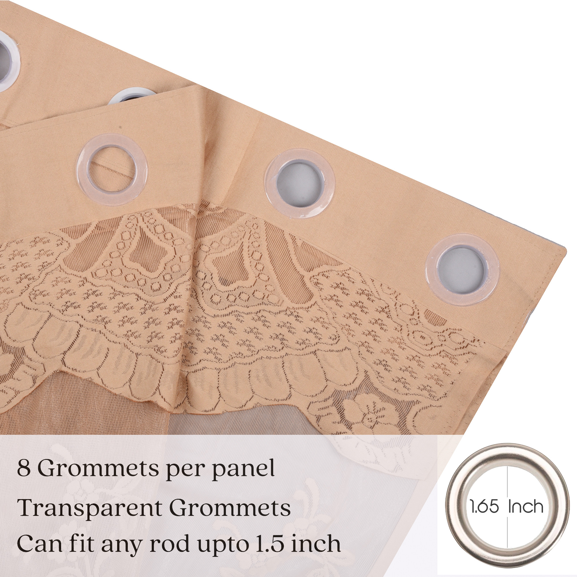 Kuber Industries 9 Feet Stylish Curtains for Living Room  Bedroom  Light Control  Pests Preventive Door Parde for Pooja Room  Home Decor  Frill Net - Golden