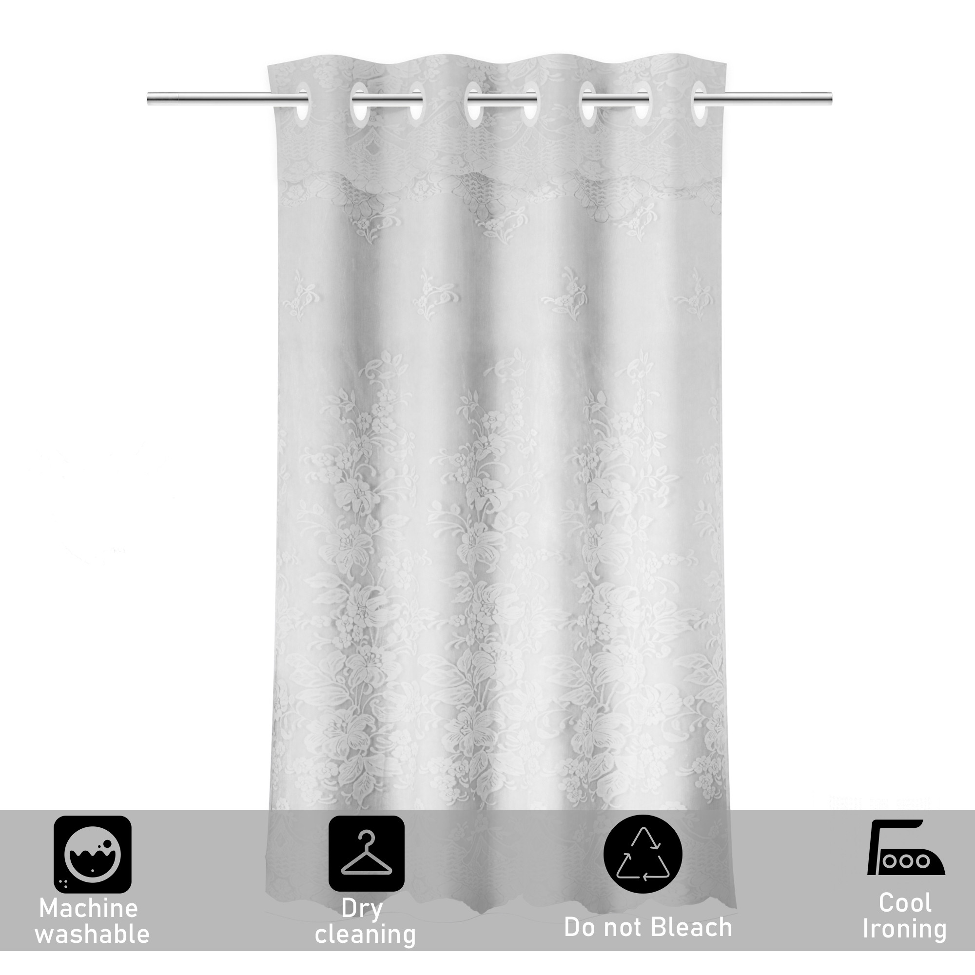 Kuber Industries 9 Feet Stylish Curtains for Living Room  Bedroom  Light Control  Pests Preventive Door Parde for Pooja Room  Home Decor  Frill Net - White