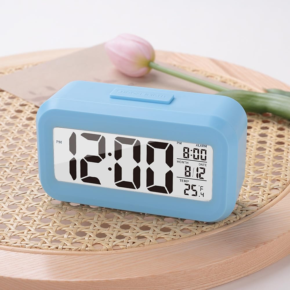 Kuber Industries ABS Battery Oprated Loud Digital Alarm Clock|Desk, Table Clock|Alarm Clock For Heavy Sleepers (Blue)