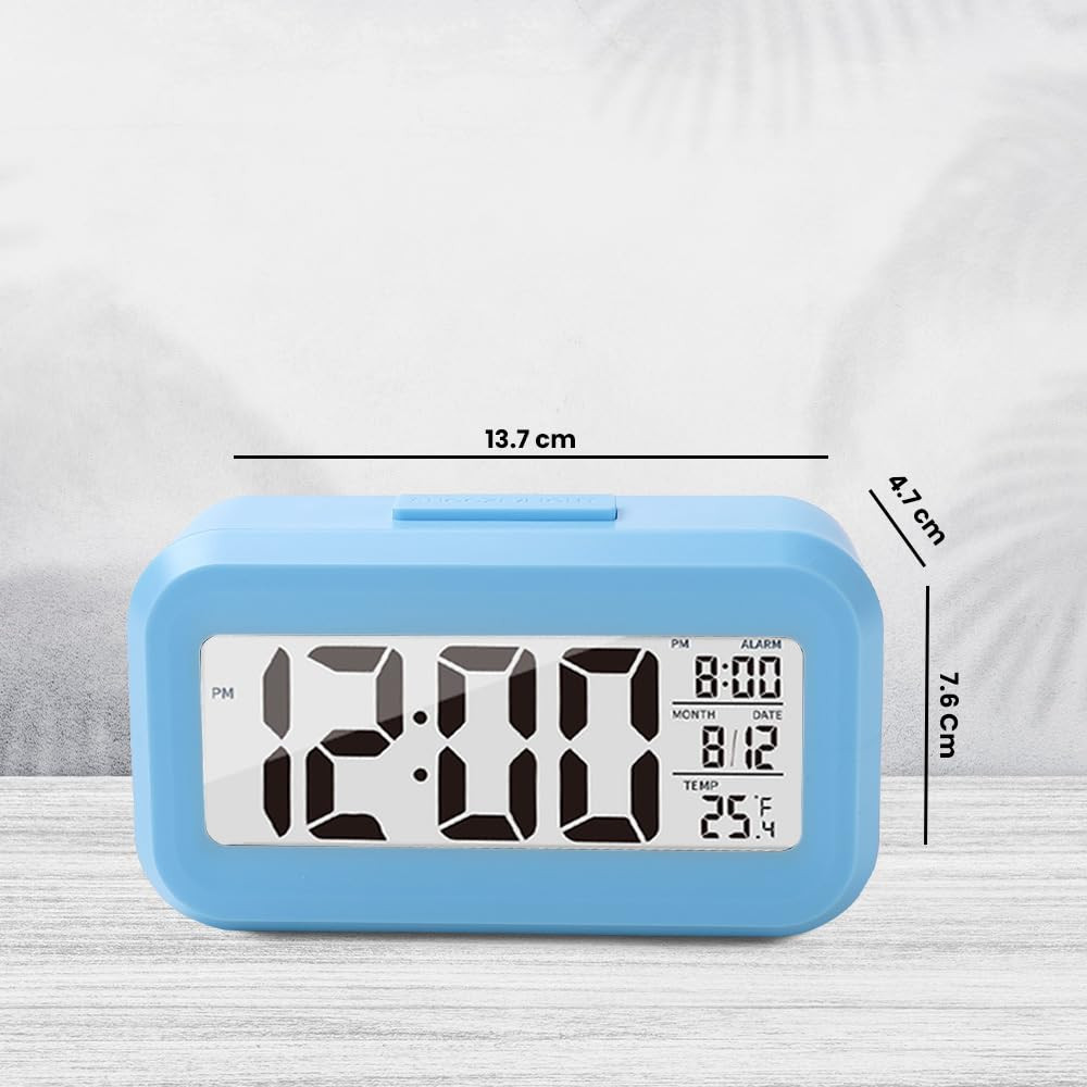 Kuber Industries ABS Battery Oprated Loud Digital Alarm Clock|Desk, Table Clock|Alarm Clock For Heavy Sleepers (Blue)
