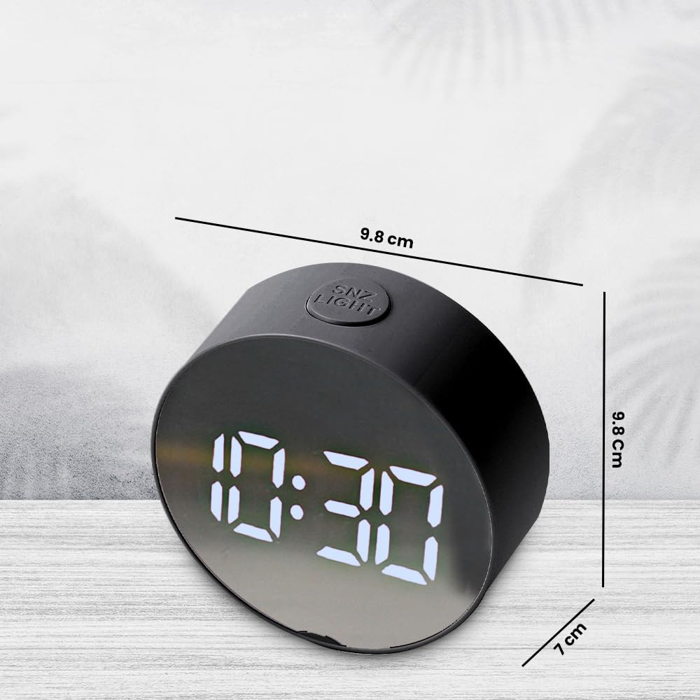 Kuber Industries ABS Battery Oprated Loud Digital Alarm Clock|Desk, Table Clock|Alarm Clock For Heavy Sleepers (Black)