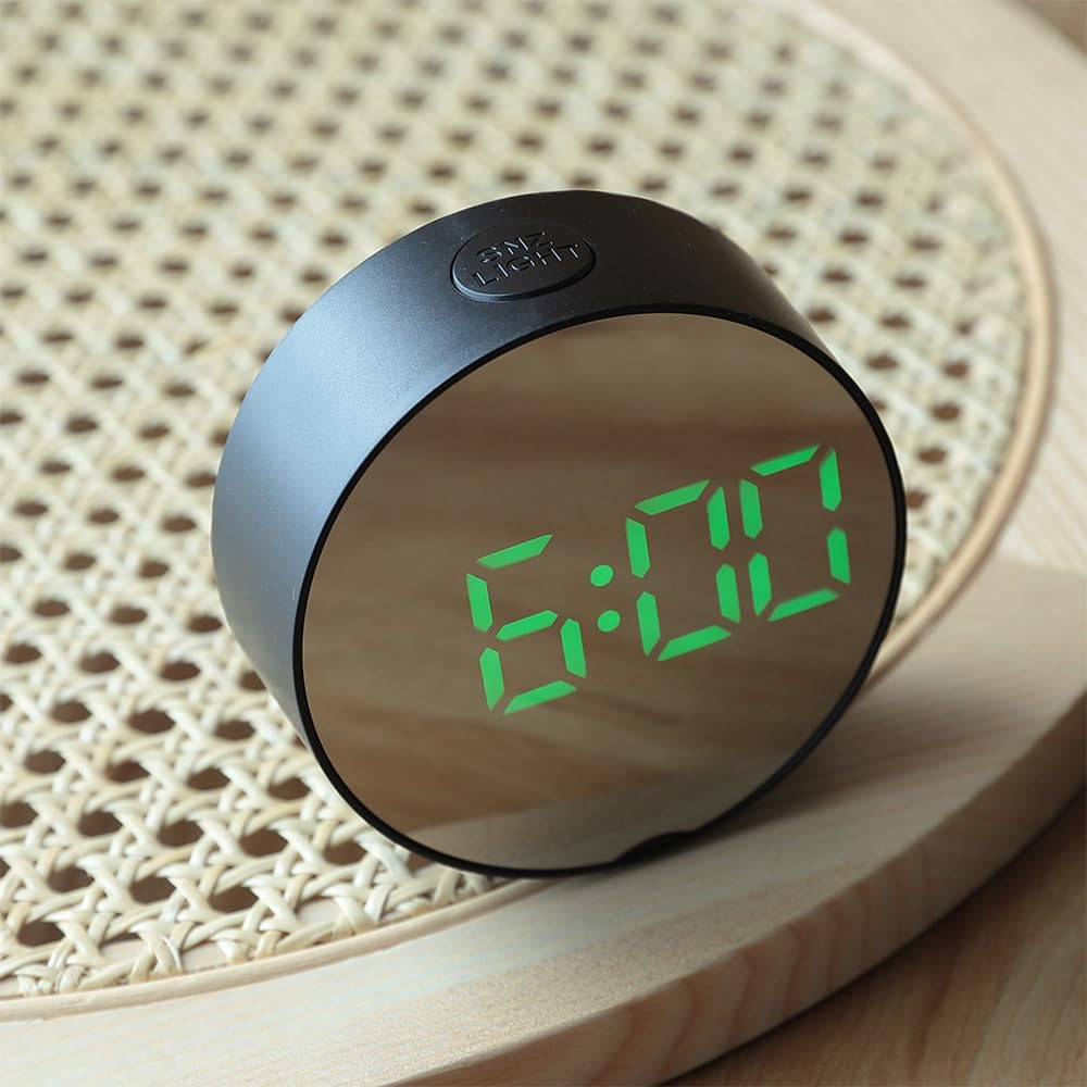Kuber Industries ABS Battery Oprated Loud Digital Alarm Clock|Desk, Table Clock|Alarm Clock For Heavy Sleepers (Black)