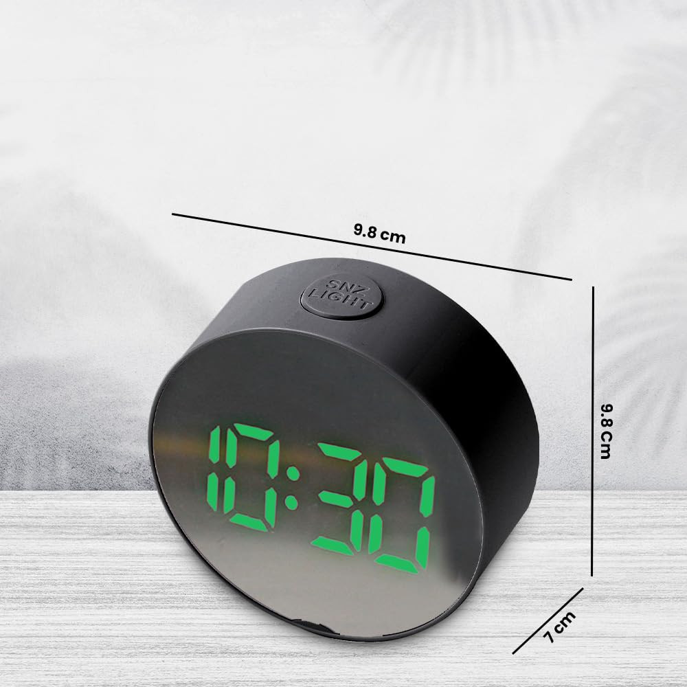 Kuber Industries ABS Battery Oprated Loud Digital Alarm Clock|Desk, Table Clock|Alarm Clock For Heavy Sleepers (Black)